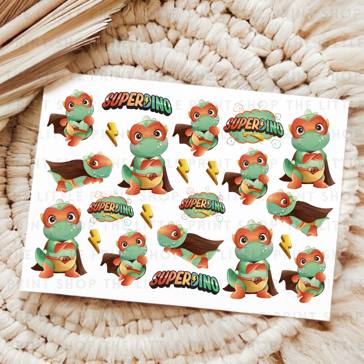 Super Dinos - UV DTF A4 Decal Sheet