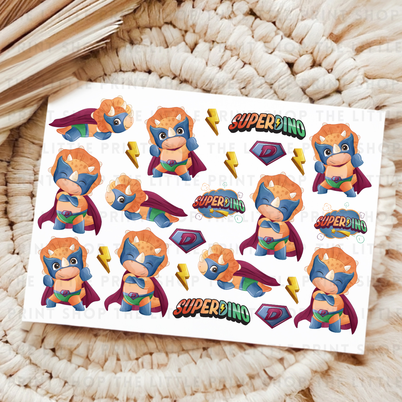 Super Dinos - UV DTF A4 Decal Sheet
