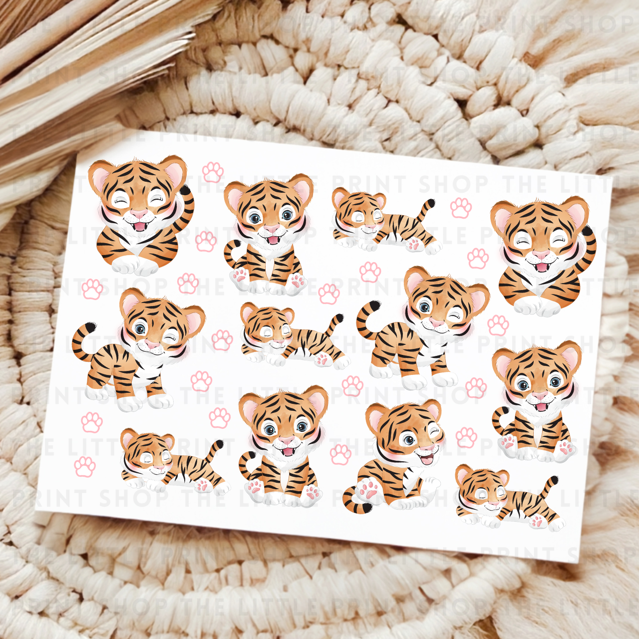 Baby Tigers - UV DTF A4 Decal Sheet