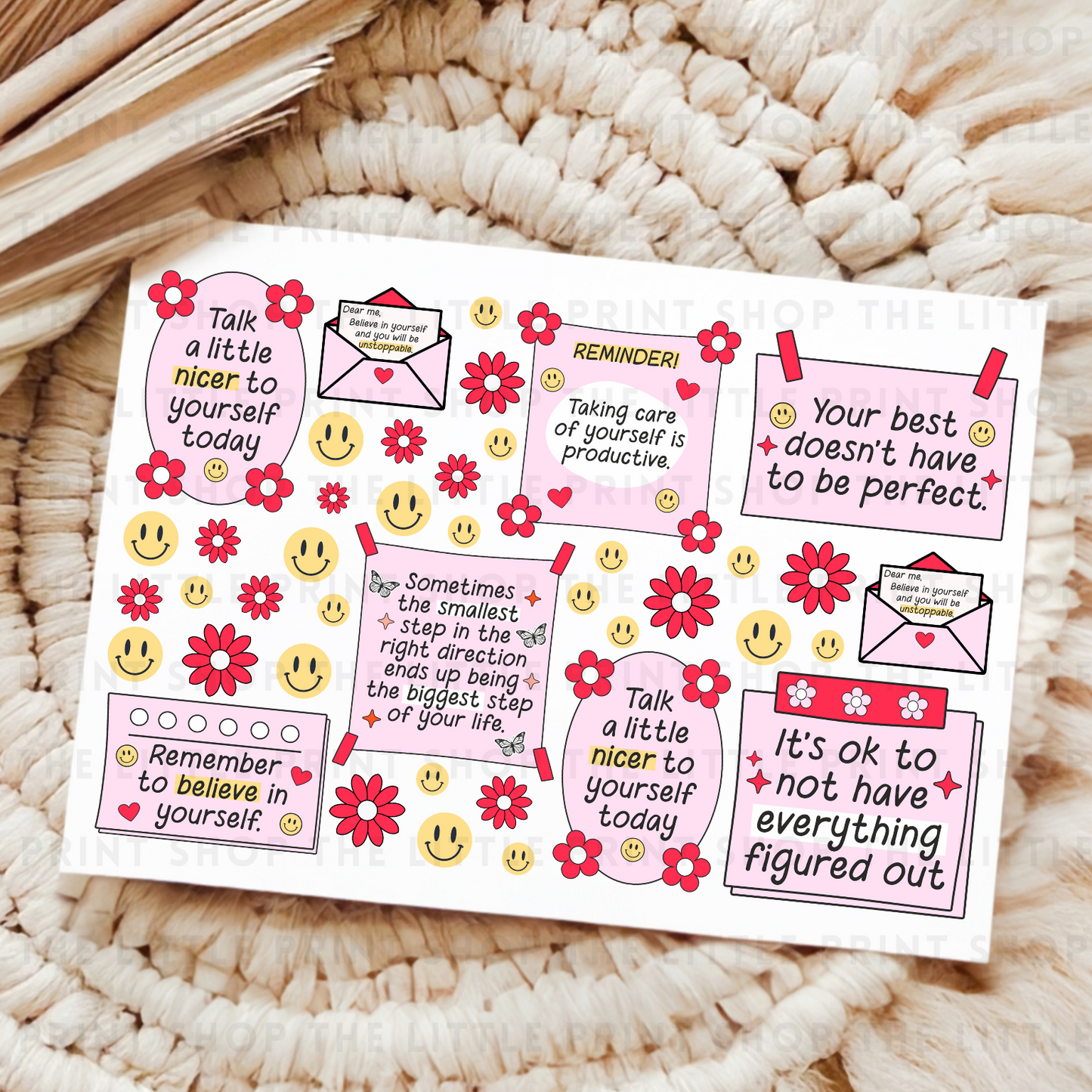 Pink Notes - UV DTF A4 Decal Sheet