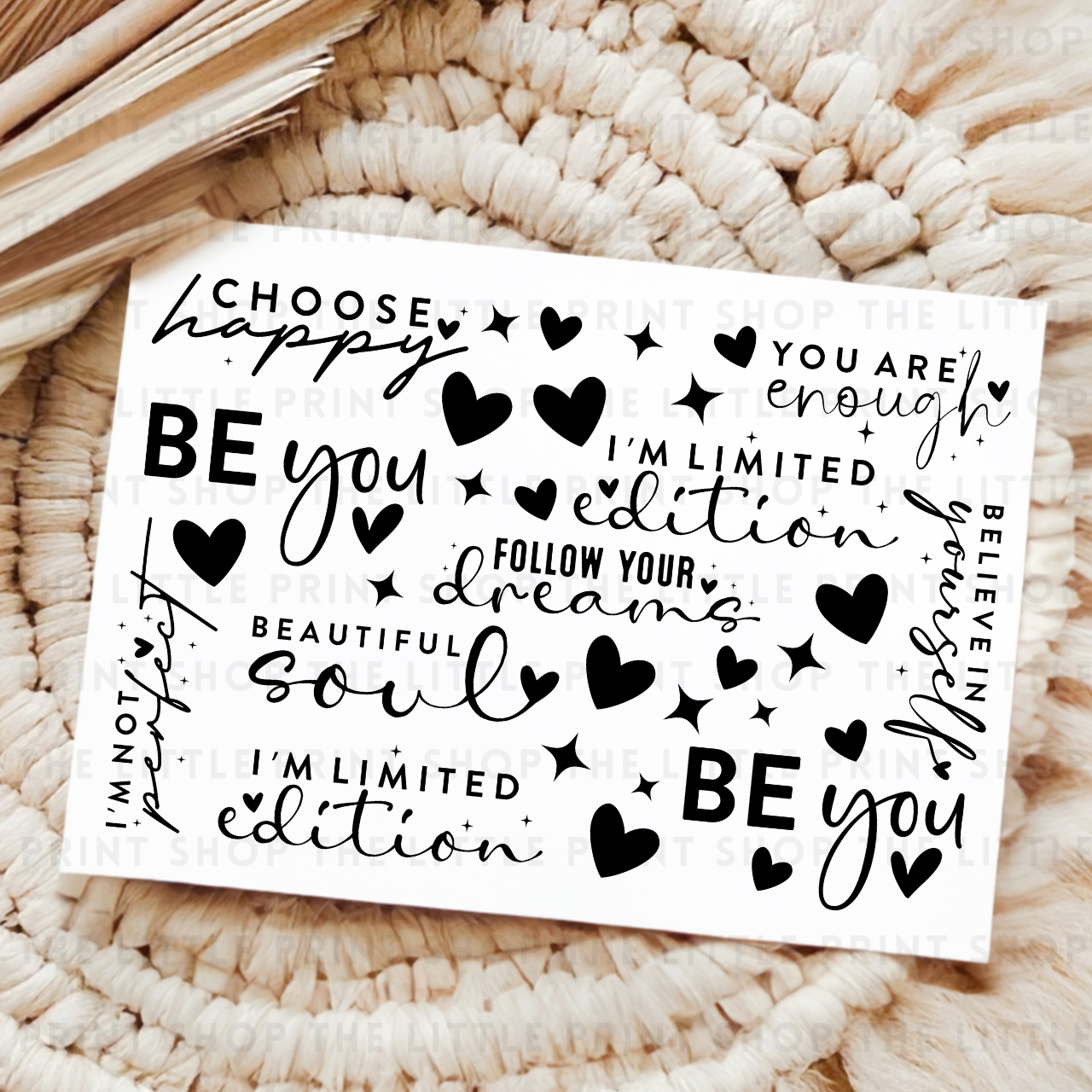 Choose Happy - UV DTF A4 Decal Sheet