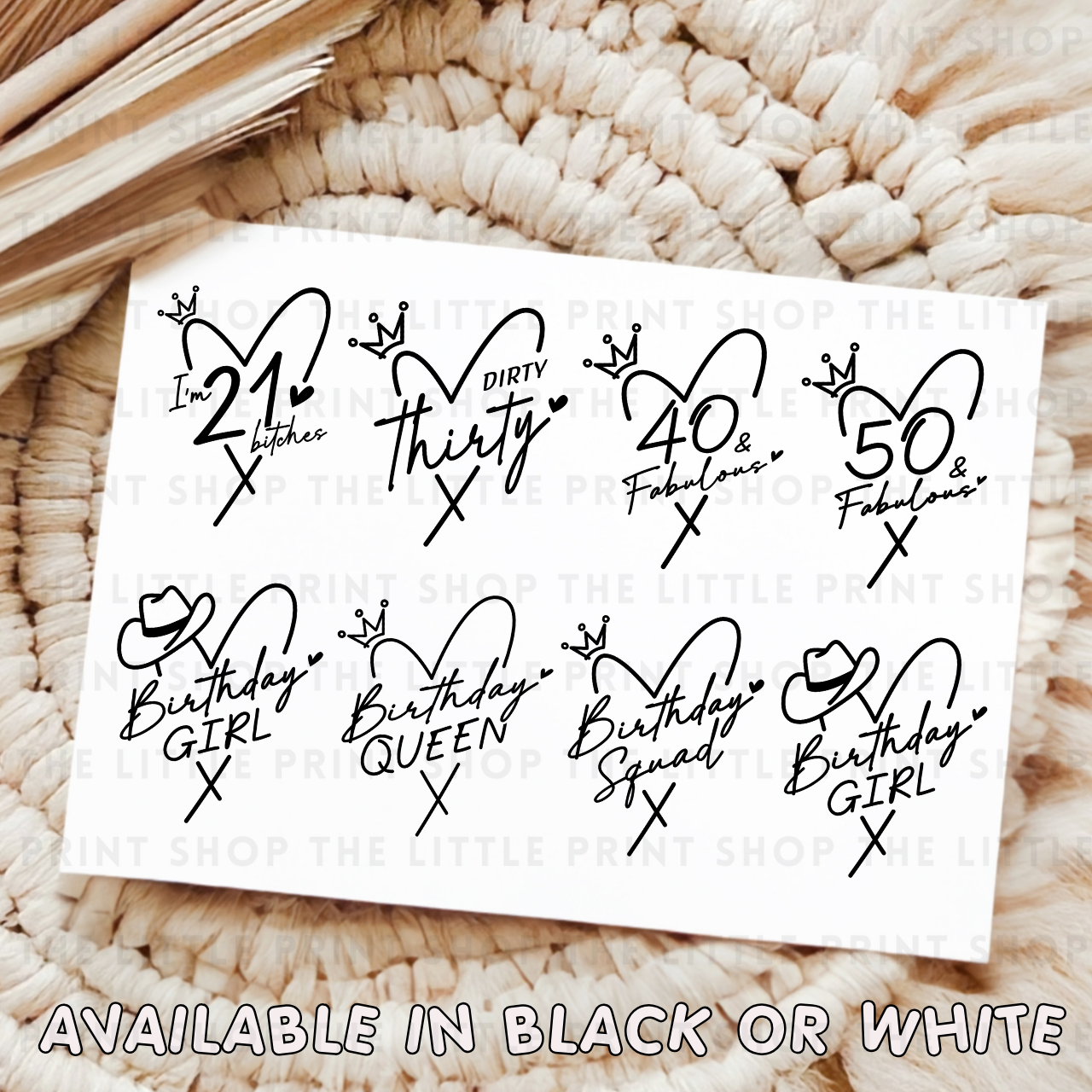 Birthday Ages - UV DTF A4 Decal Sheet