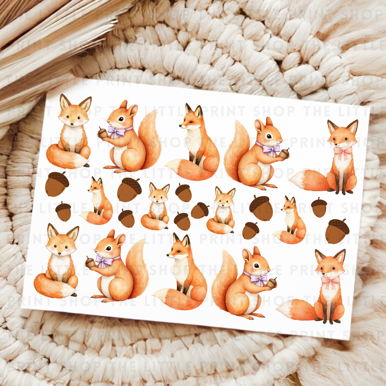 Fox & Squirrel - UV DTF A4 Decal Sheet