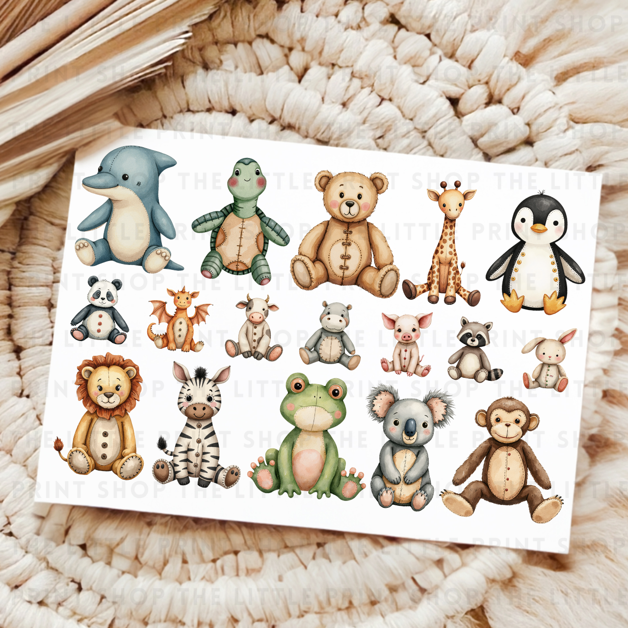 Cuddly Animals - UV DTF A4 Decal Sheet