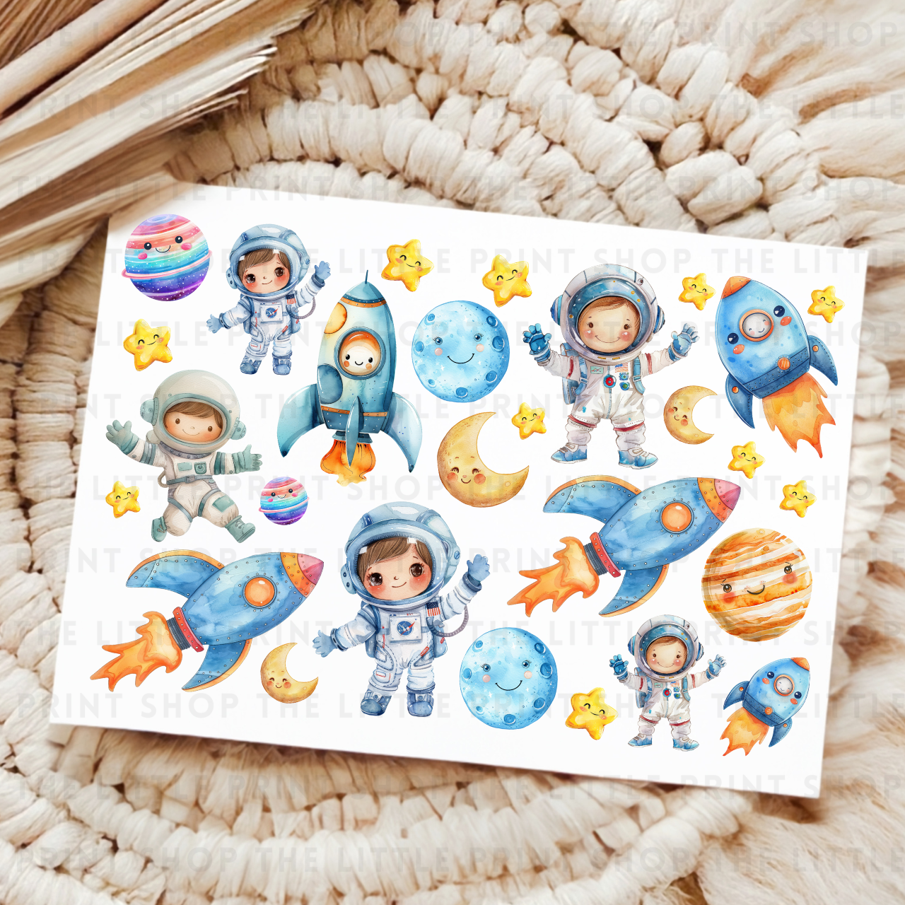 Space Theme - UV DTF A4 Decal Sheet