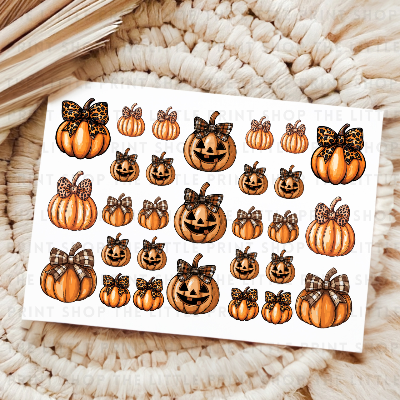 Orange Pumpkins - UV DTF A4 Decal Sheet