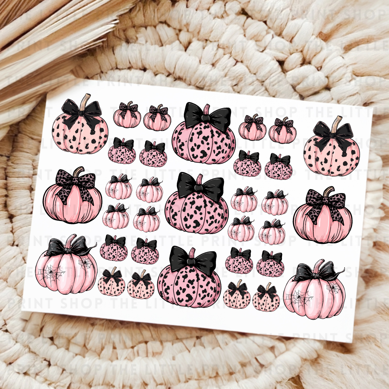 Pink Pumpkins - UV DTF A4 Decal Sheet