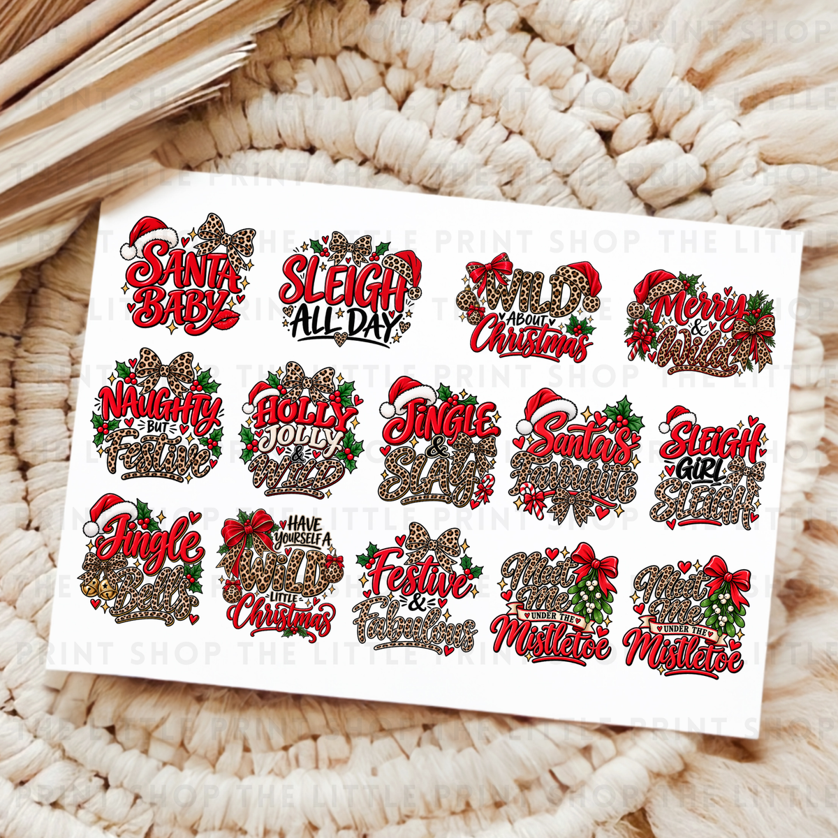 Christmas Leopard Print Bauble Sheet - UVDTF A4 Transfer Sheet