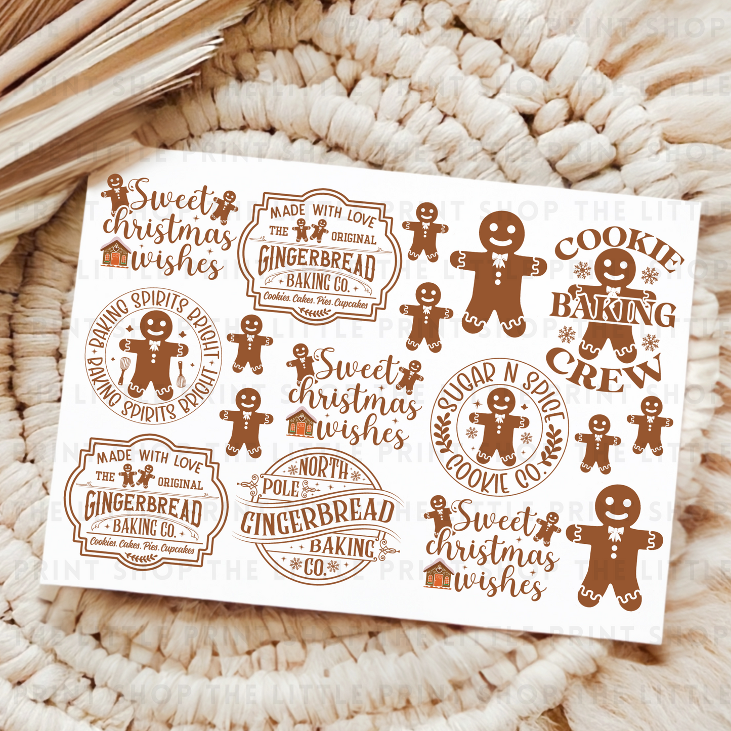 Gingerbread Men - UV DTF A4 Decal Sheet