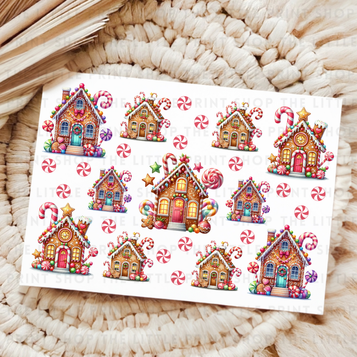 Gingerbread Houses - UV DTF A4 Decal Sheet