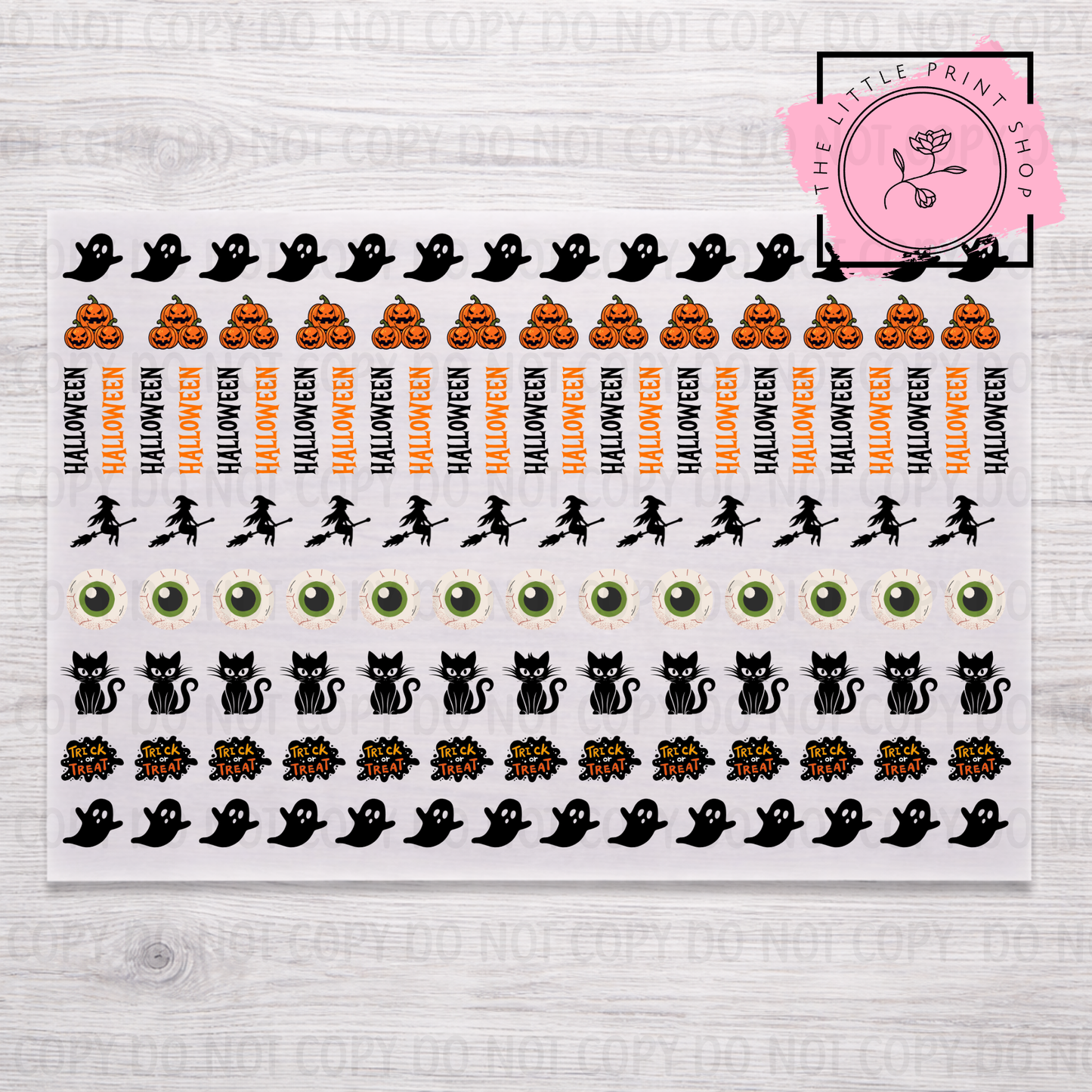 Halloween Design #2 - DTF A4 Hair Bow Transfer Sheet