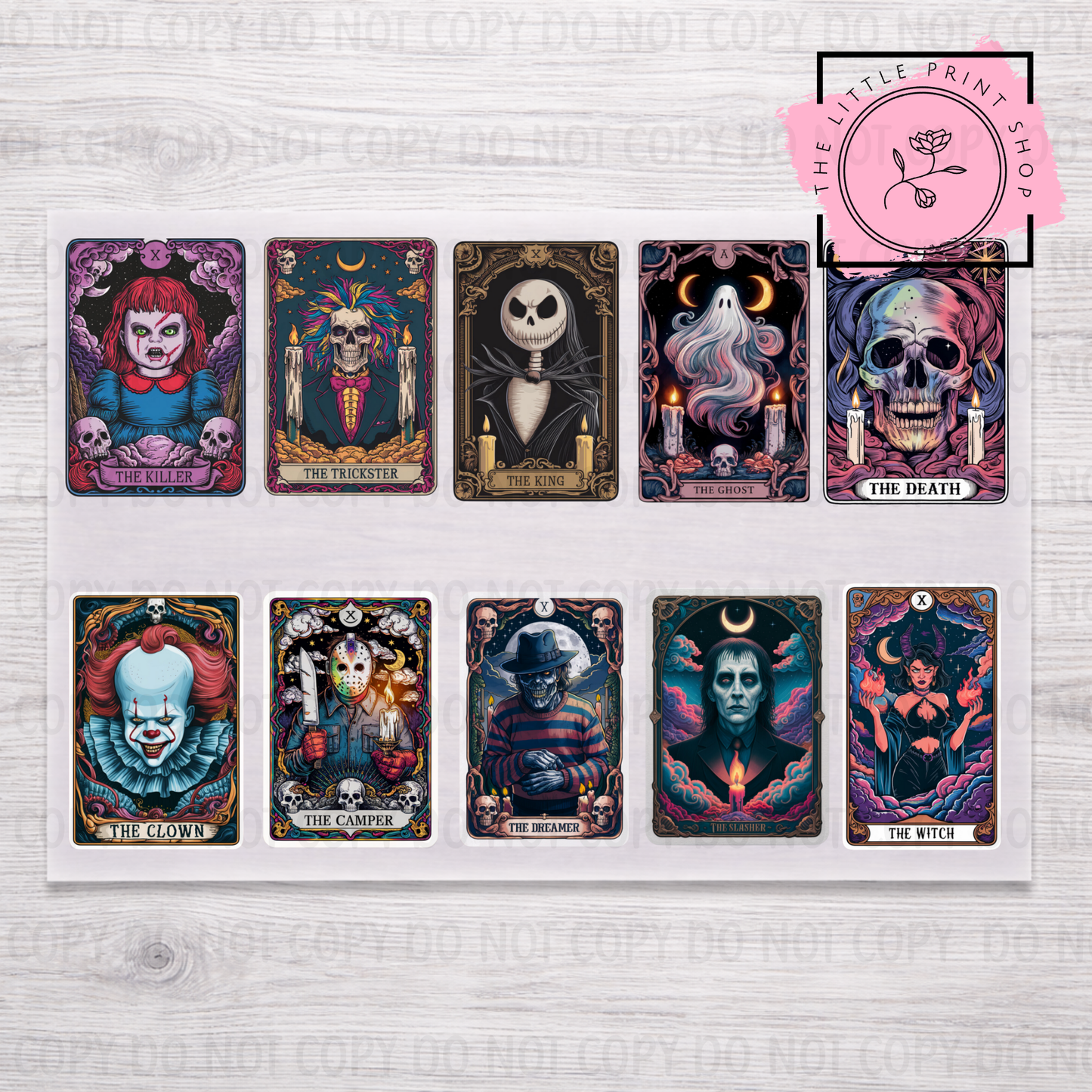 Halloween Tarot Cards - DTF A4 Hair Bow Transfer Sheet