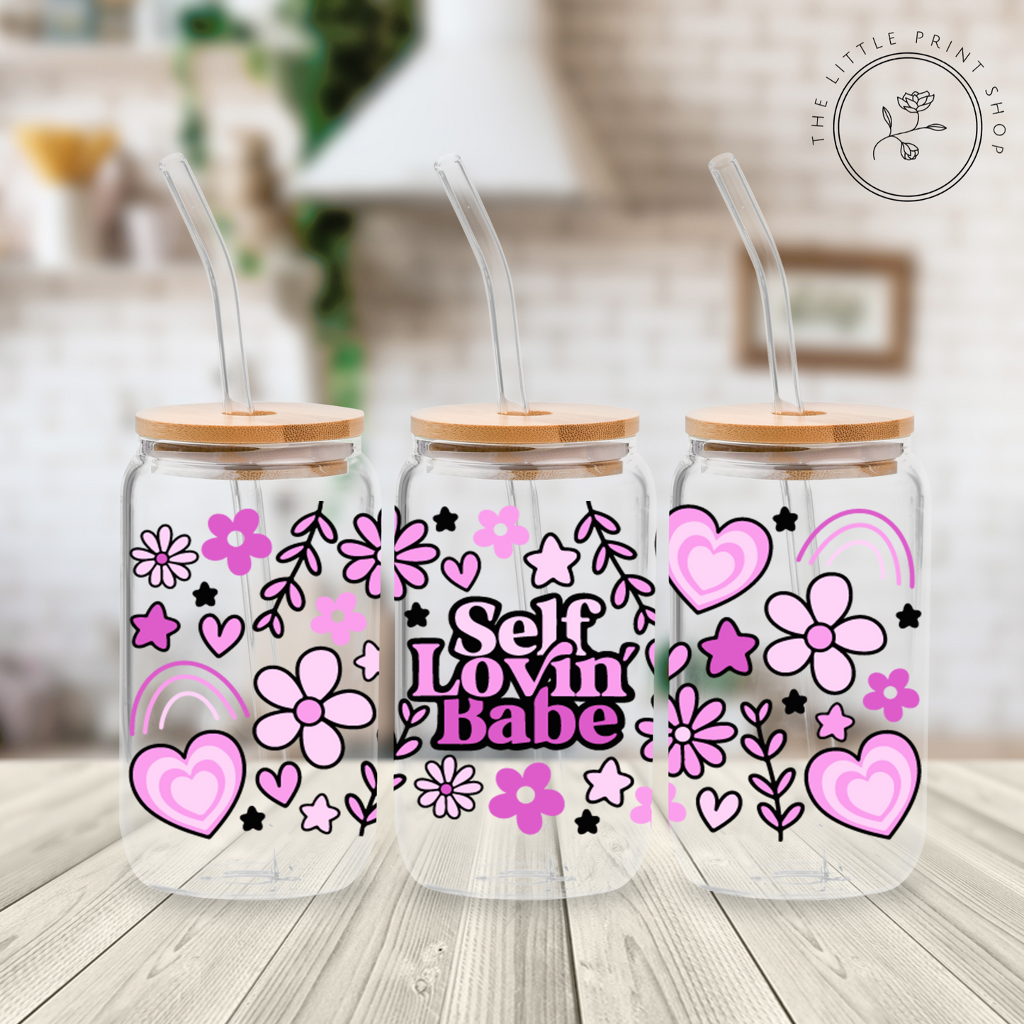 Self Lovin Babe - 16oz Libbey Glass Printed UV DTF Wrap