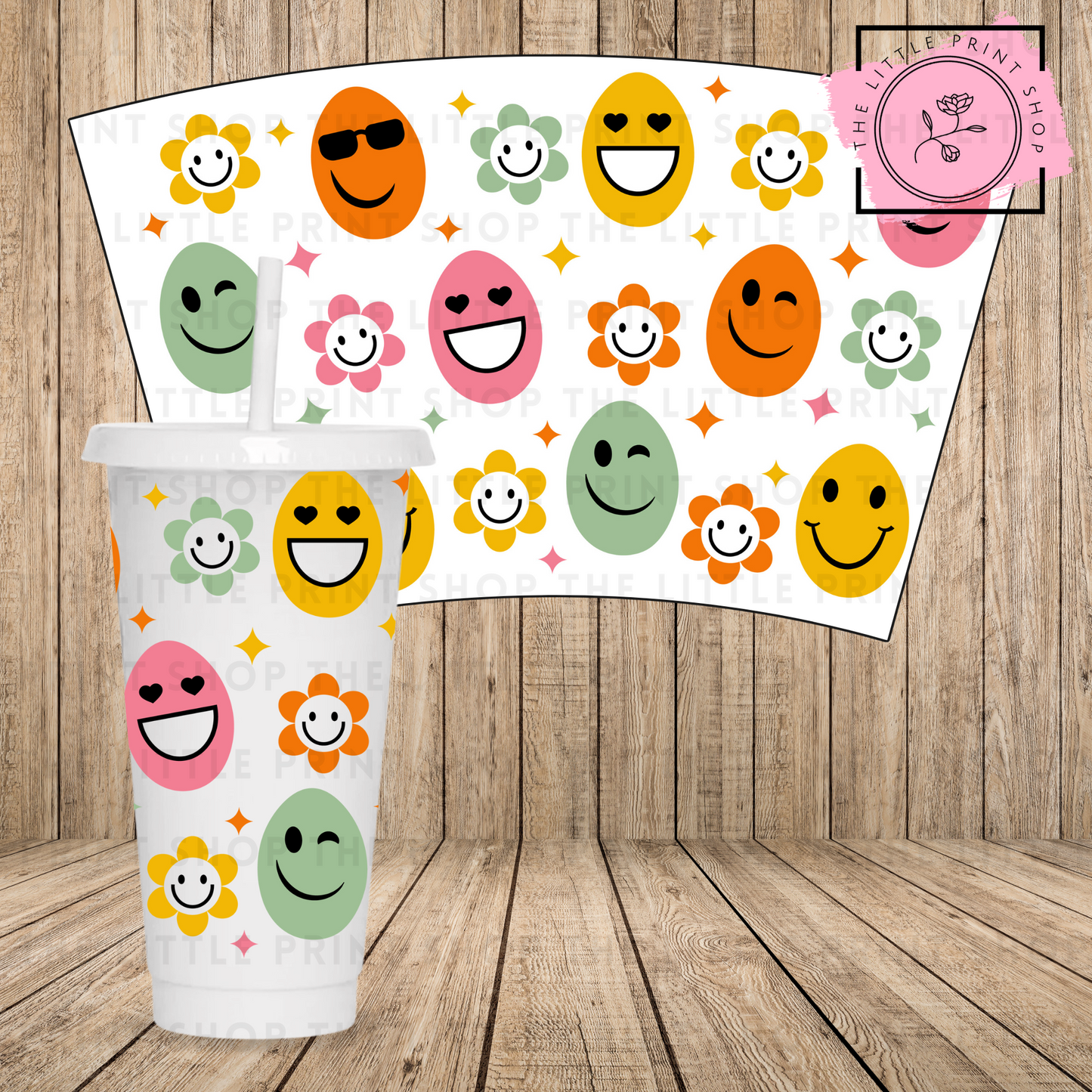Spring Smiles - 24oz Printed UV DTF Wrap