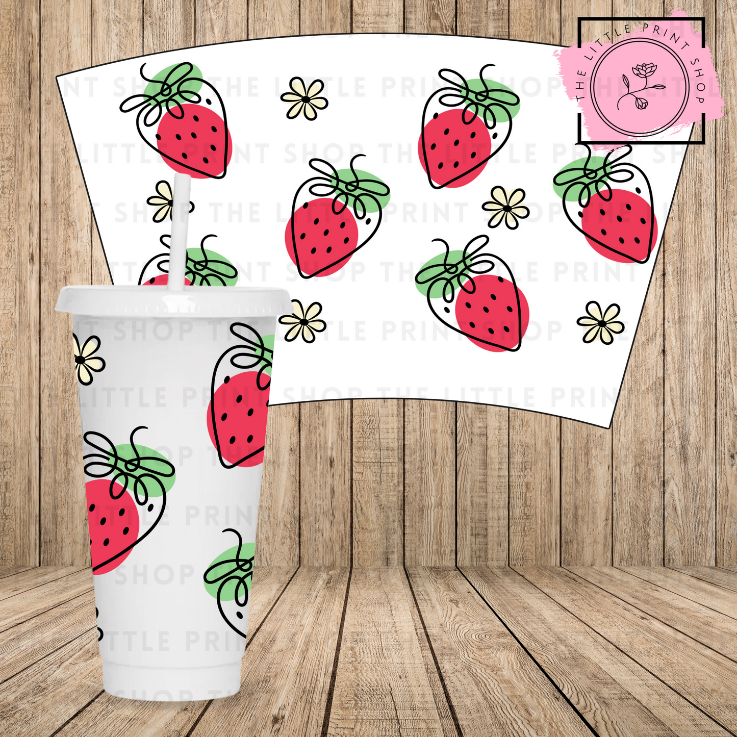 Strawberries - 24oz Printed UV DTF Wrap