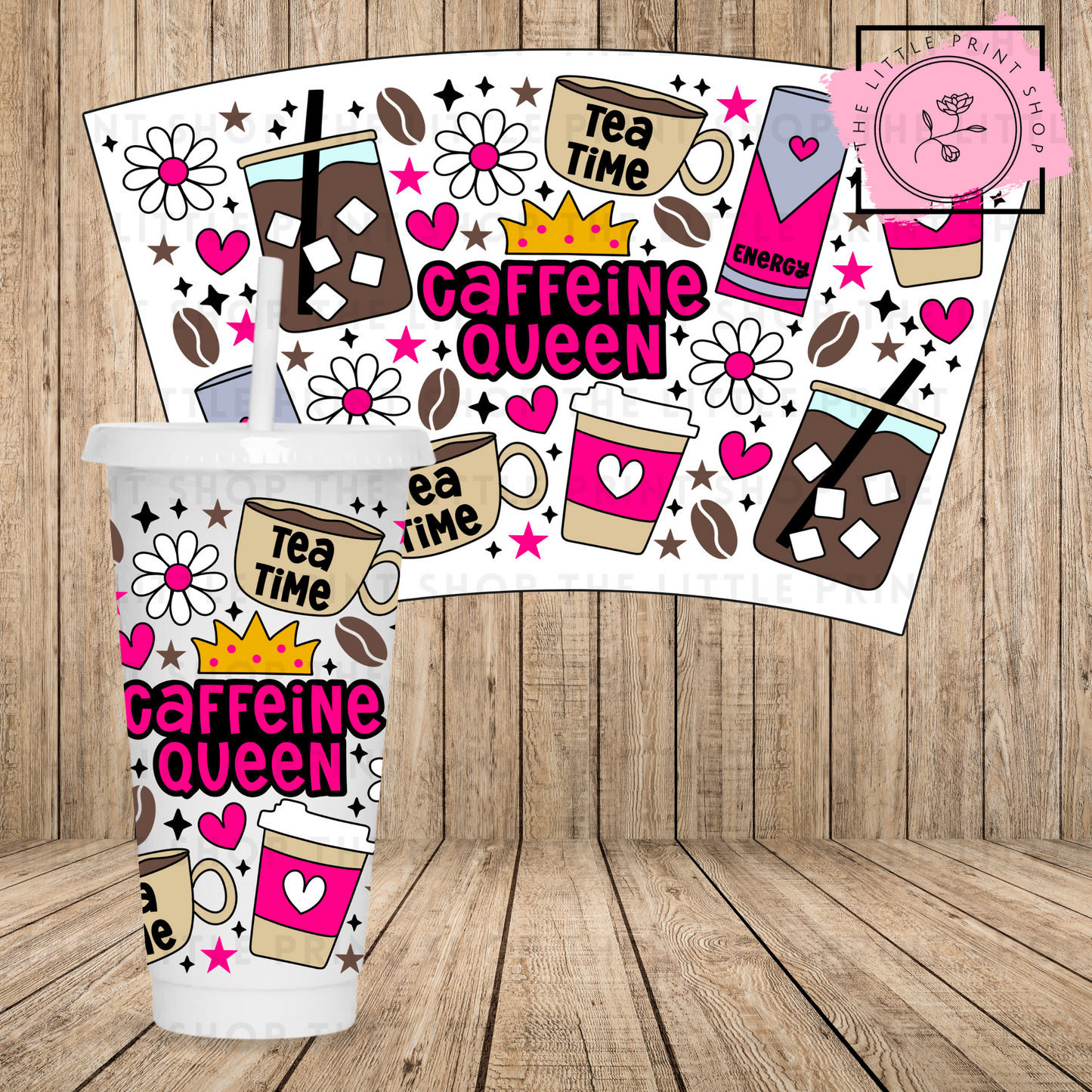 Caffeine Queen - 24oz Printed UV DTF Wrap