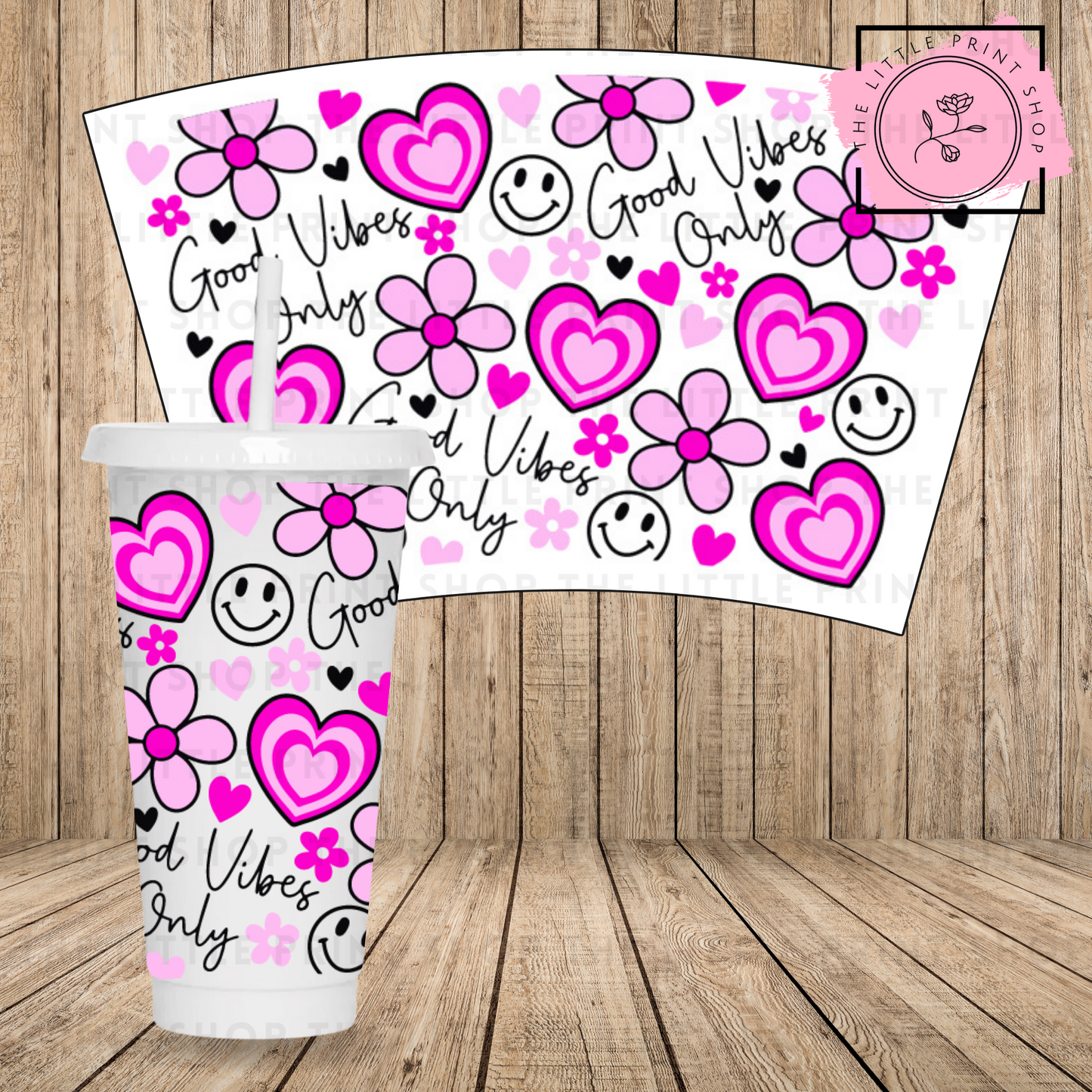 Good Vibes - 24oz Printed UV DTF Wrap