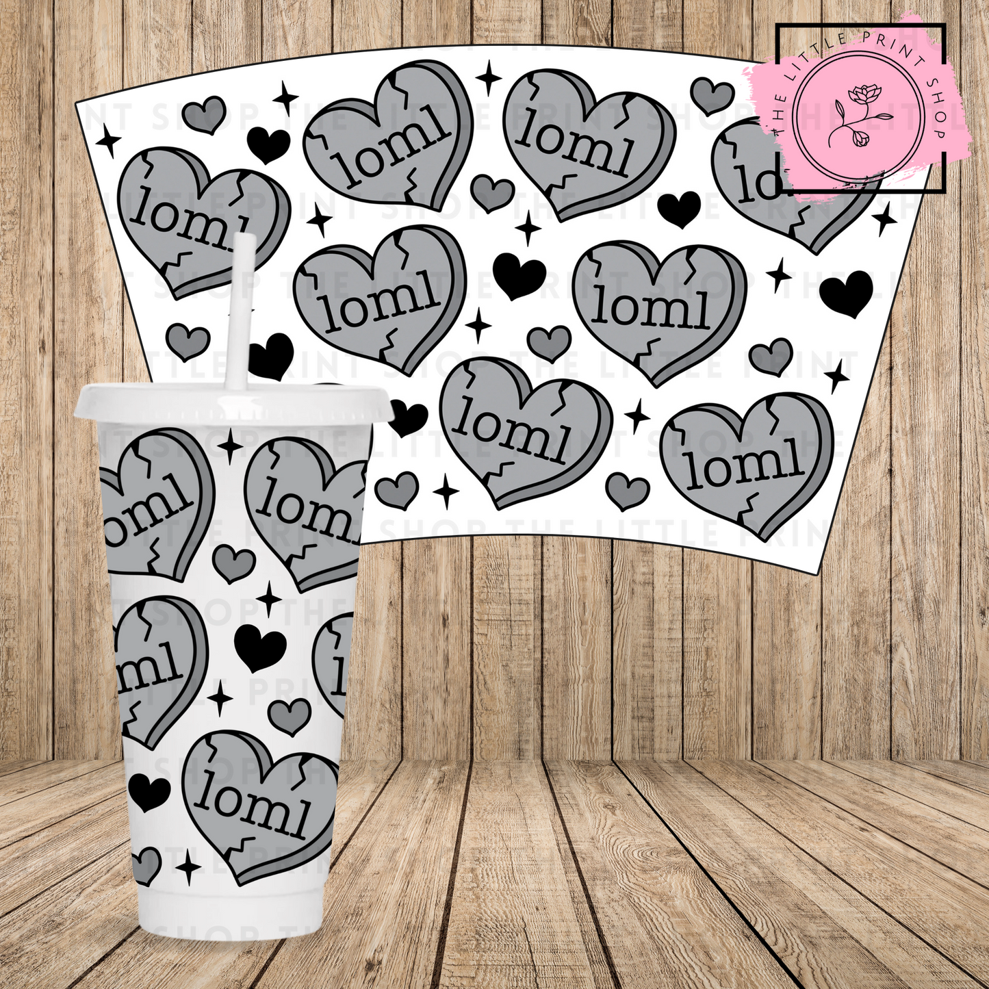 Swift Hearts - 24oz Printed UV DTF Wrap