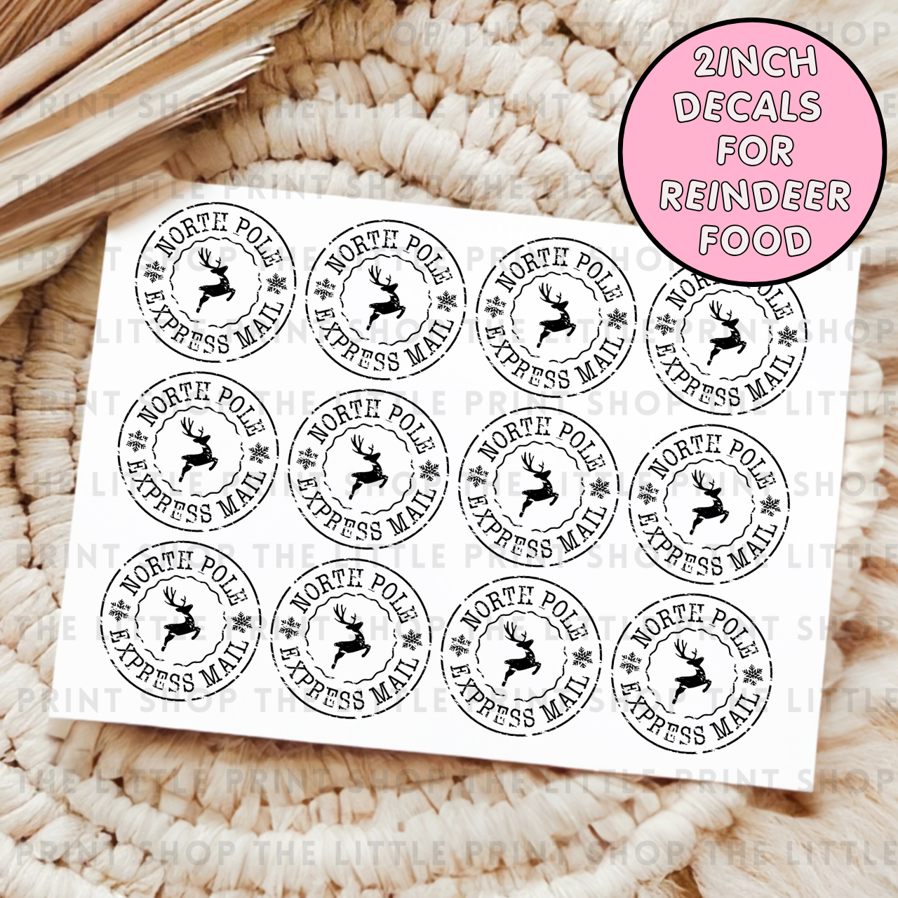 North Pole - Reindeer Food UV DTF Decal Sheet