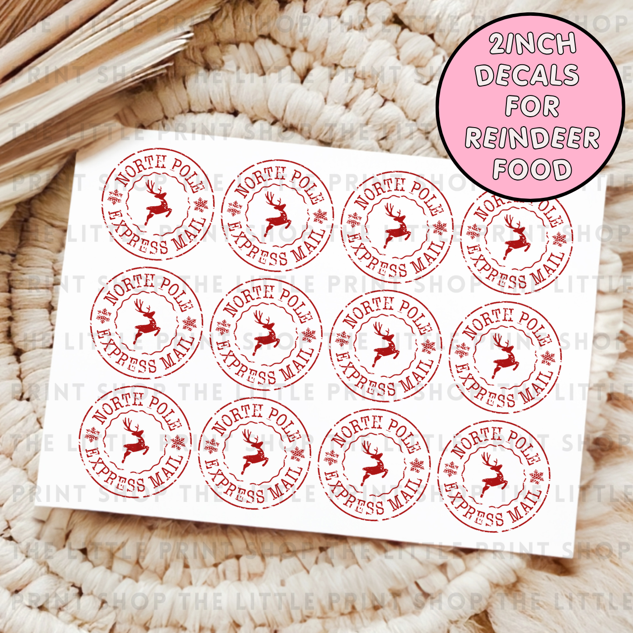North Pole - Reindeer Food UV DTF Decal Sheet