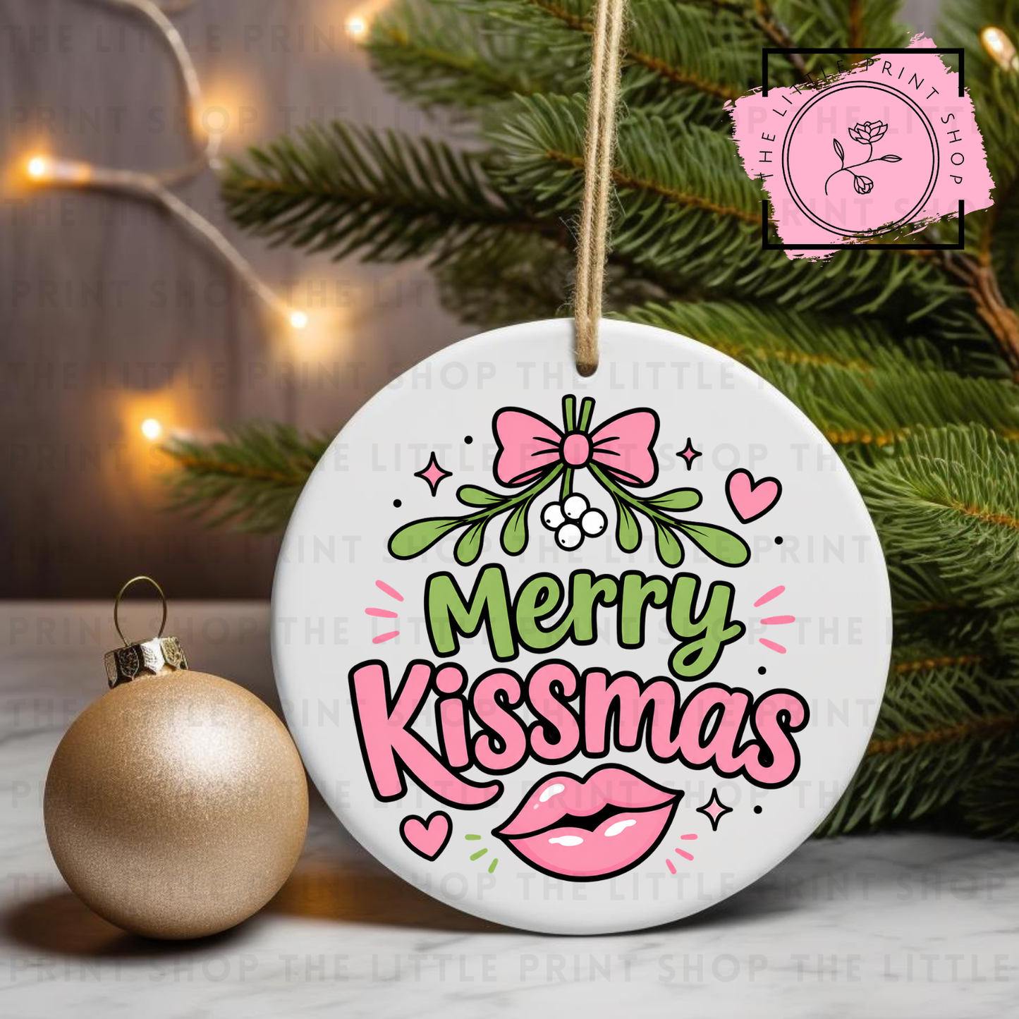 Merry Kissmas - UV DTF Bauble Decal
