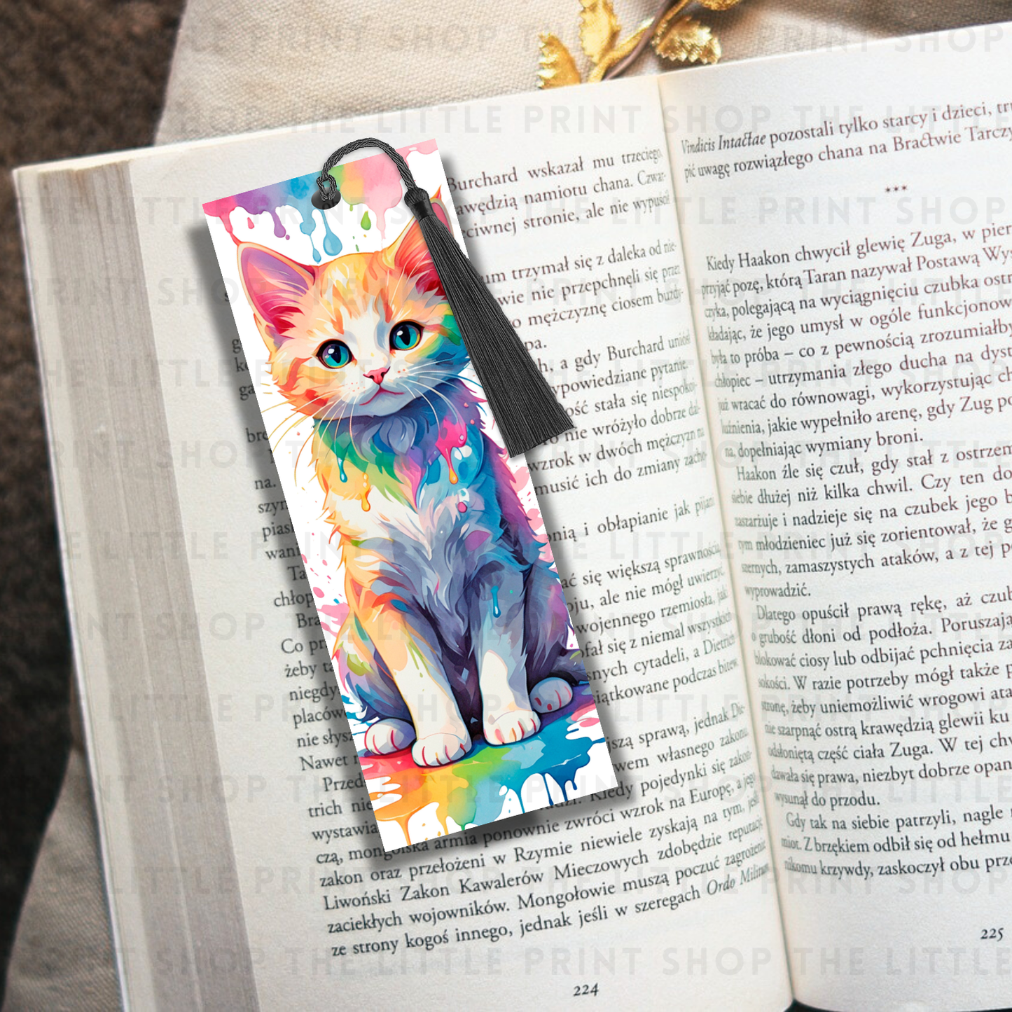 Cat - UV DTF 14cm x 5cm Bookmark Decal
