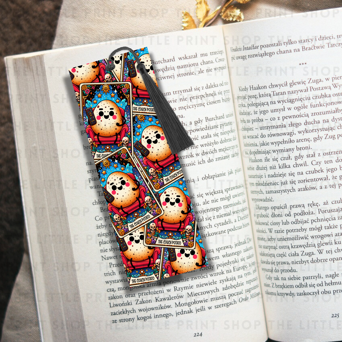 Couch Potato - UV DTF 14cm x 5cm Bookmark Decal