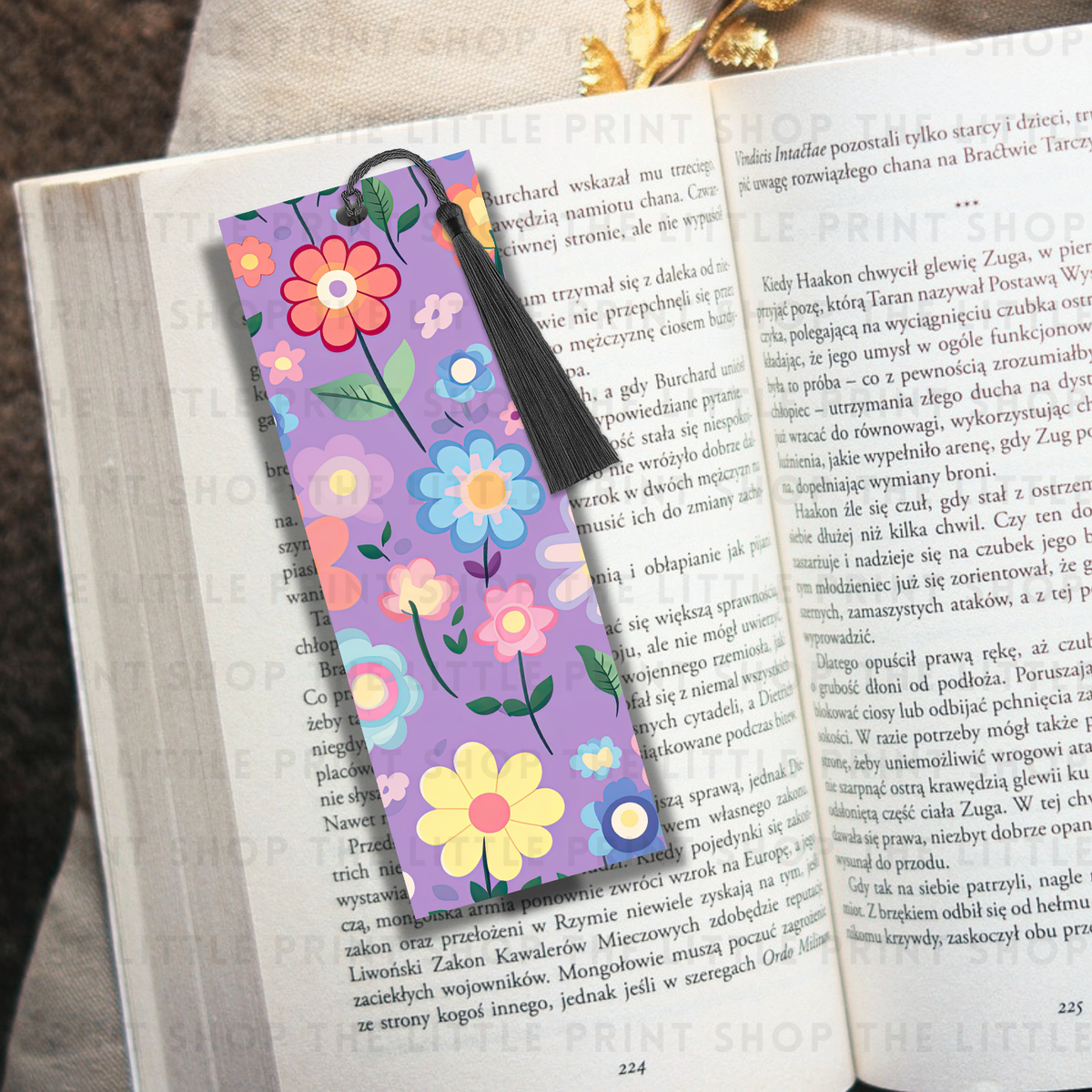 Flowers - UV DTF 14cm x 5cm Bookmark Decal
