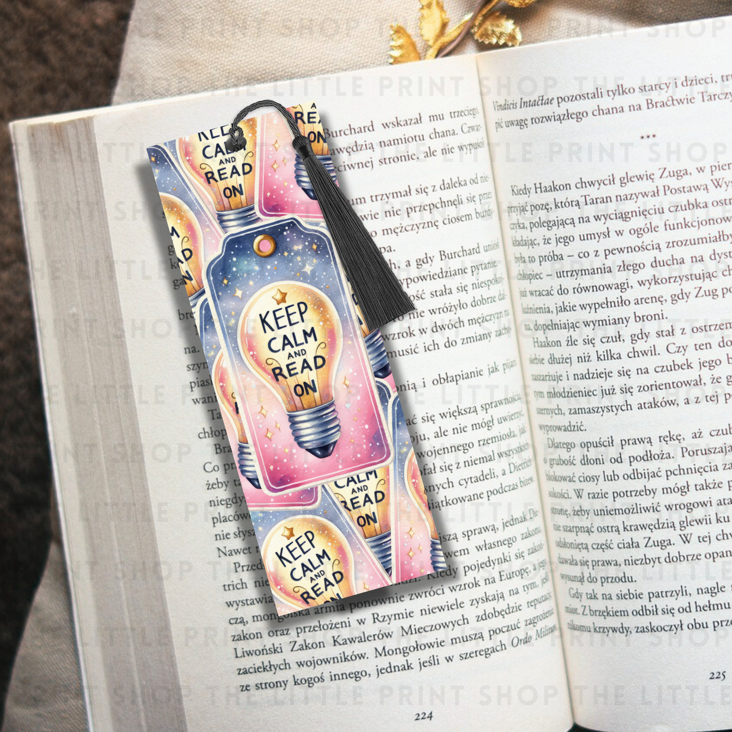 Keep Calm & Read On - UV DTF 14cm x 5cm Bookmark Decal
