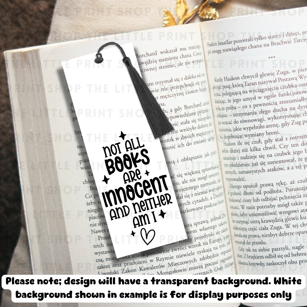 Innocent - UV DTF 14cm x 5cm Bookmark Decal