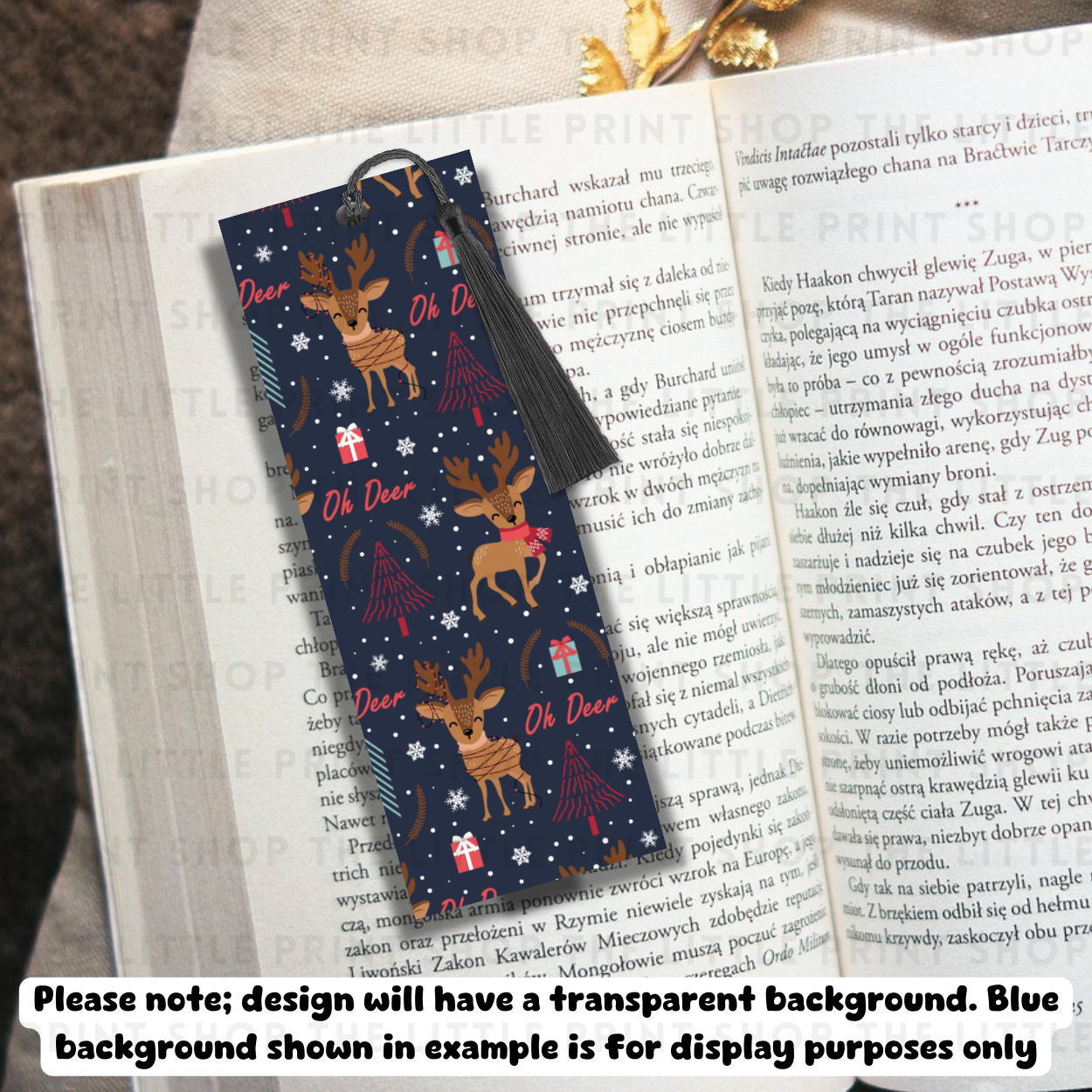 Reindeers - UV DTF 14cm x 5cm Bookmark Decal
