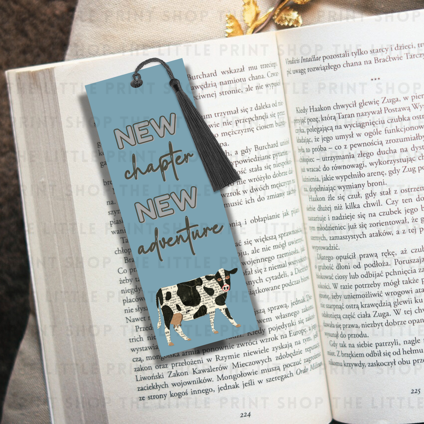 Cow - UV DTF 14cm x 5cm Bookmark Decal