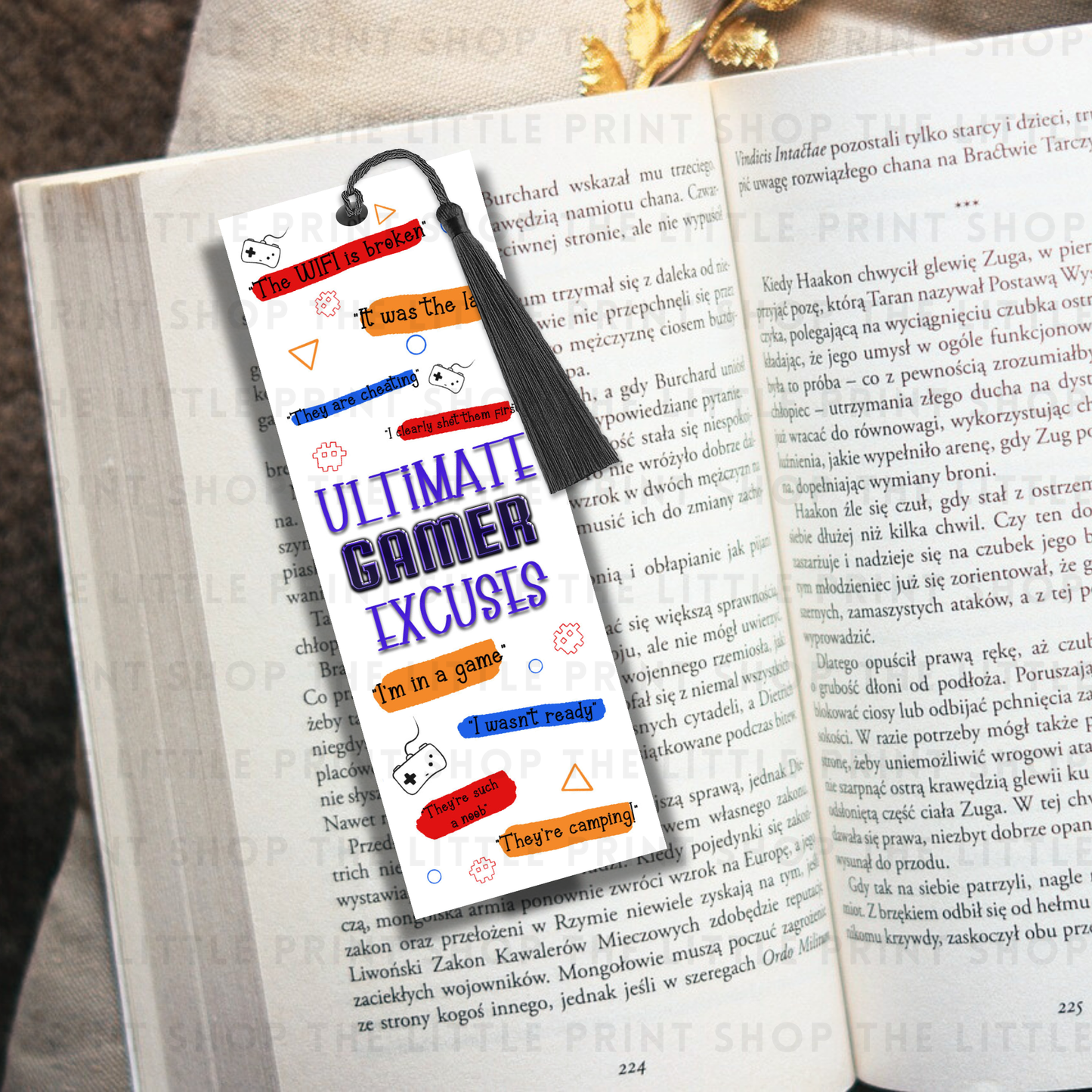 Gamer Excuses - Red- UV DTF 14cm x 5cm Bookmark Decal