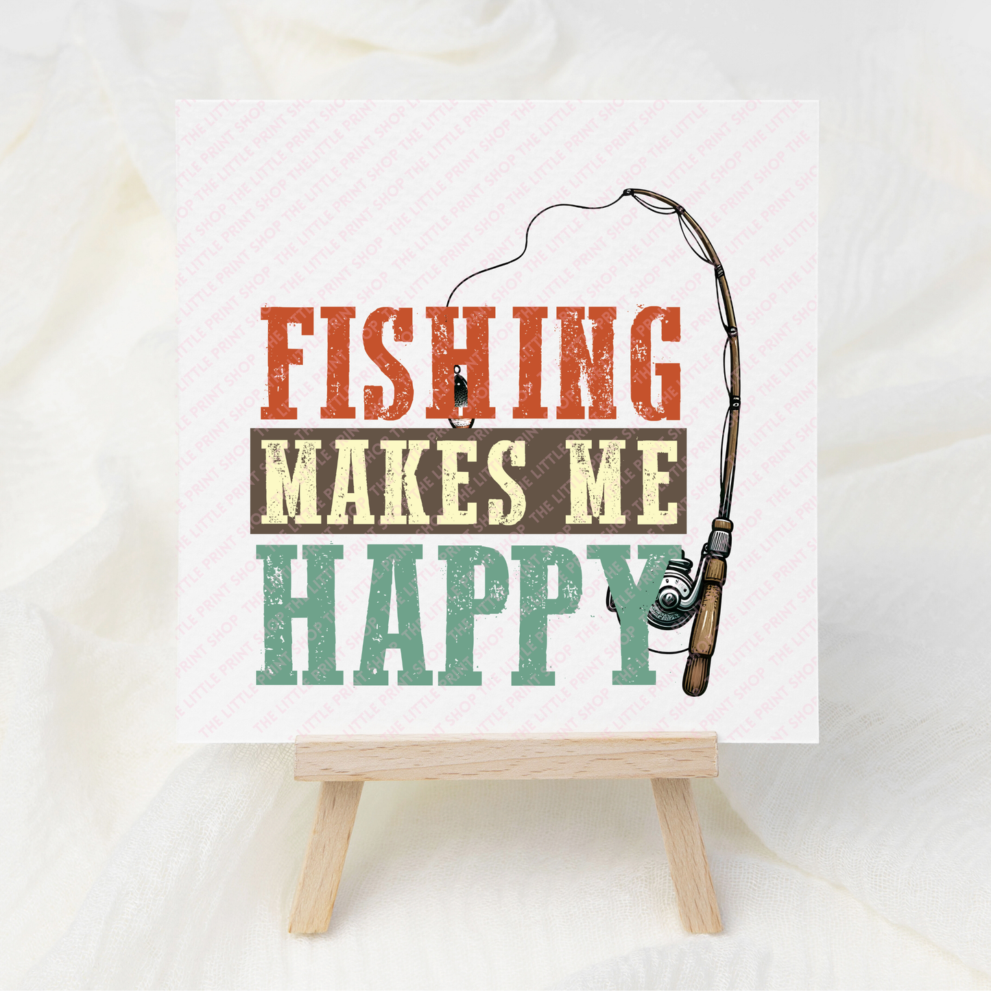 Fishing Makes Me Happy - UV DTF 3 inch Decals