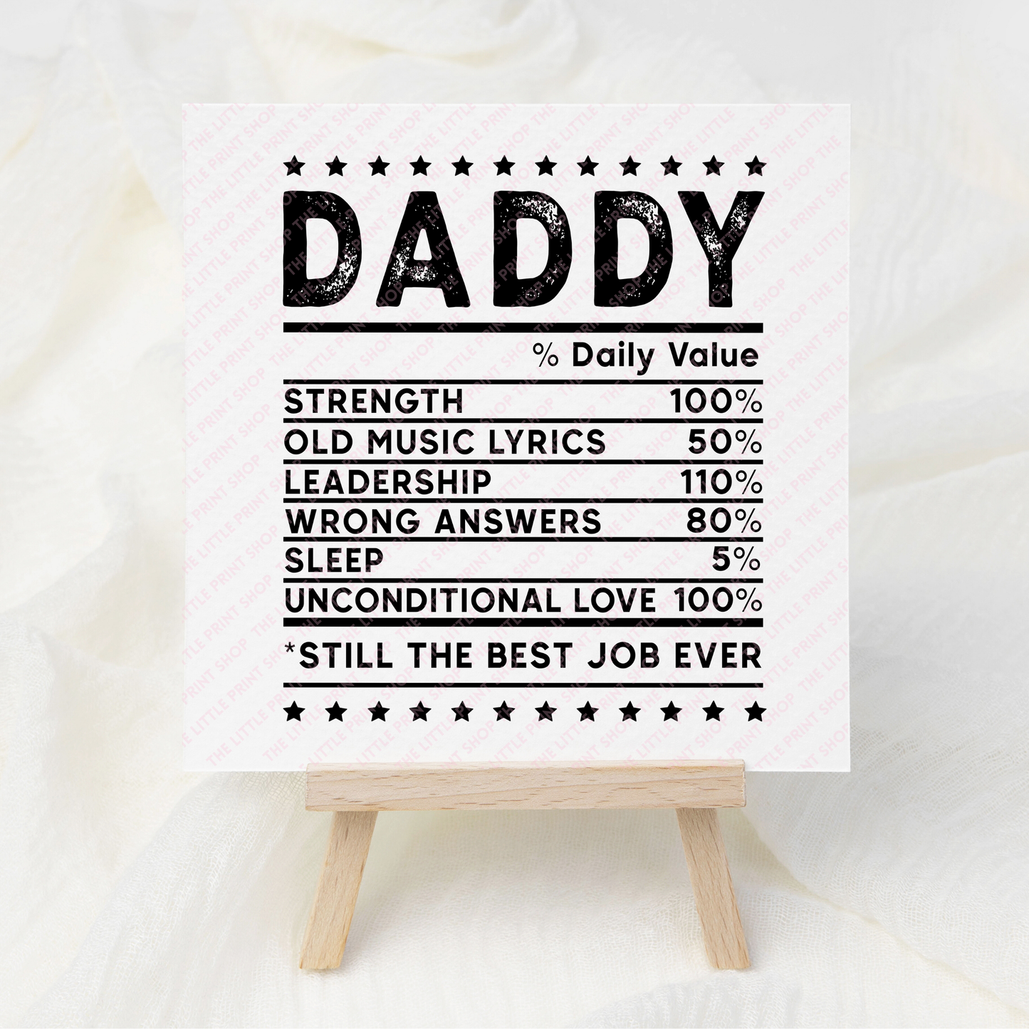 Daddy Facts - Black - UV DTF 3 inch Decals