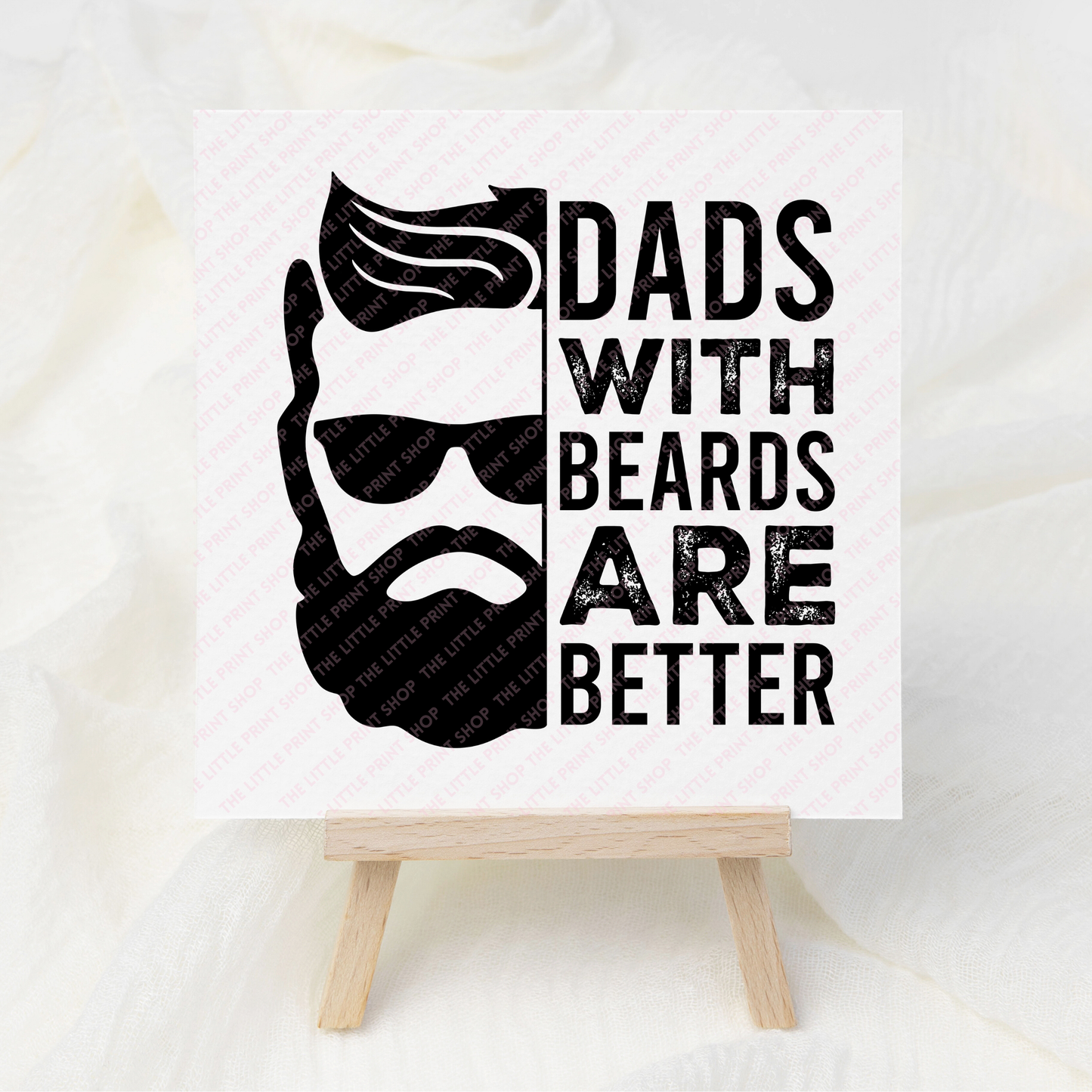 Dad's With Beards - Black - UV DTF 3 inch Decals