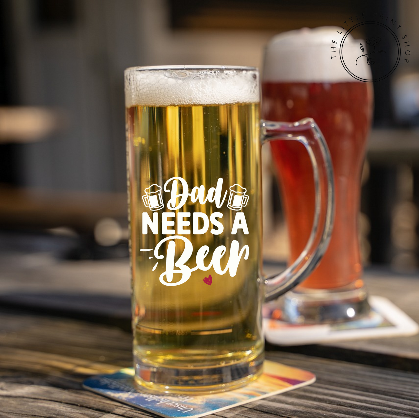 Dad Needs A Beer - UV DTF 3 inch Decals