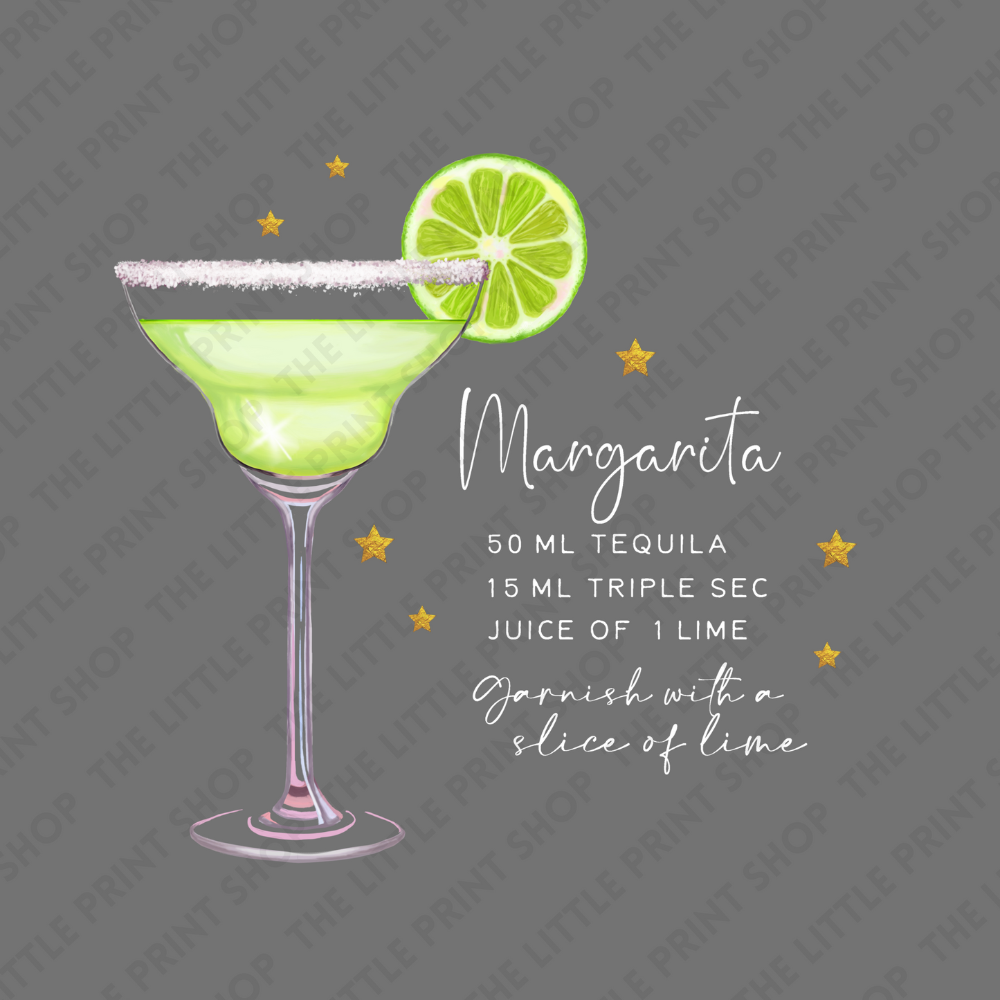 Margarita Recipe - Various Sizes - UV DTF Decal