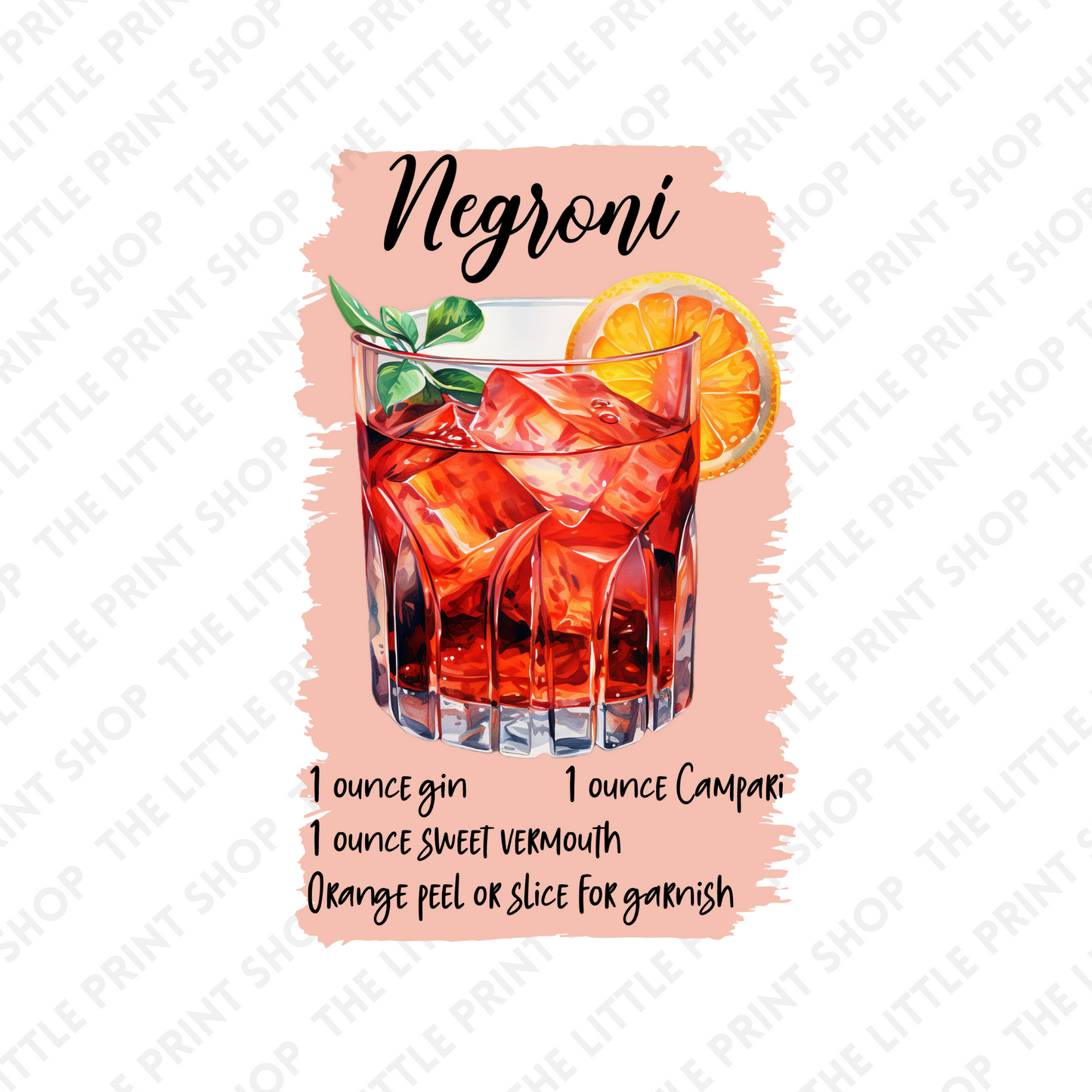 Negroni - UV DTF 3 inch Decals