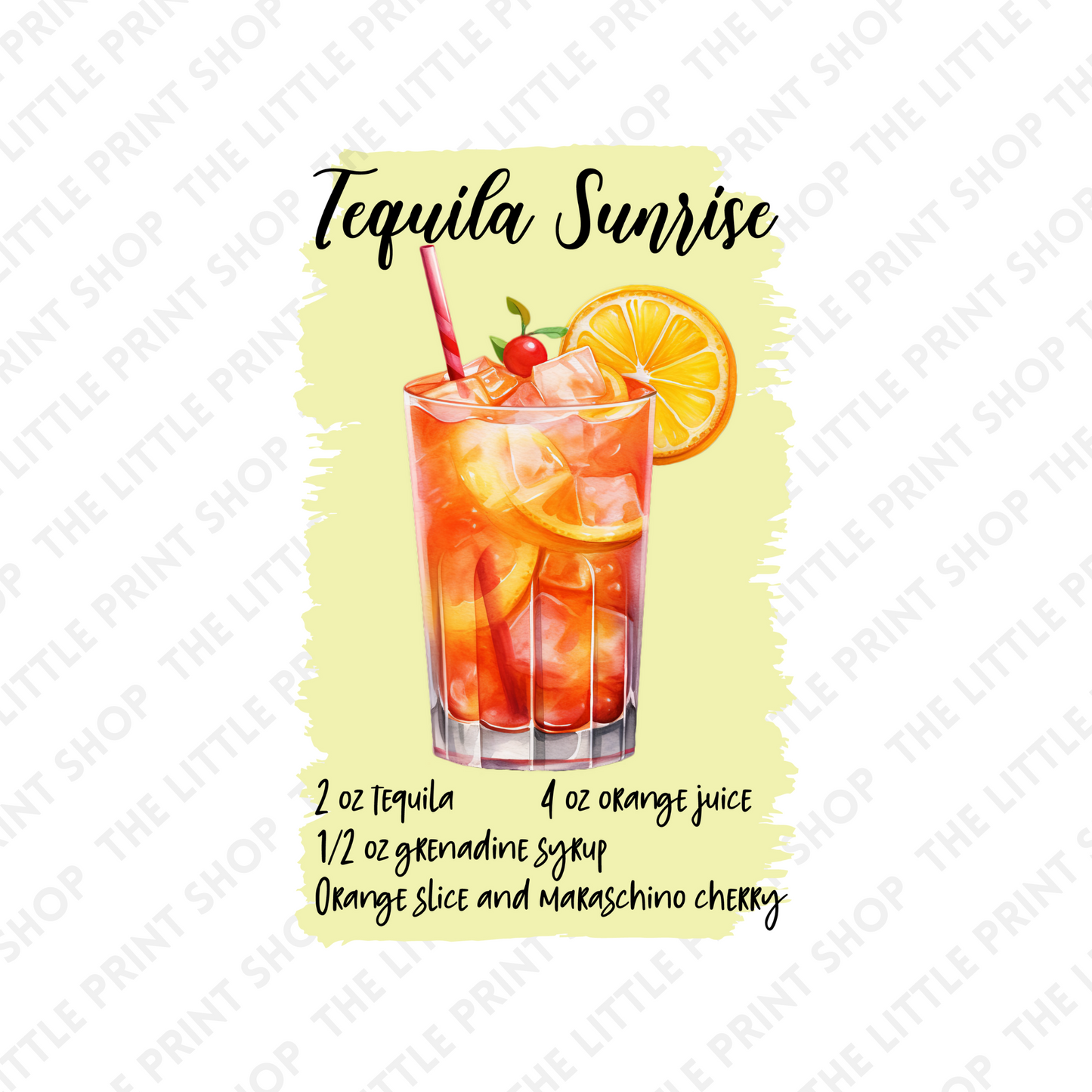 Tequila Sunrise - UV DTF 3 inch Decals
