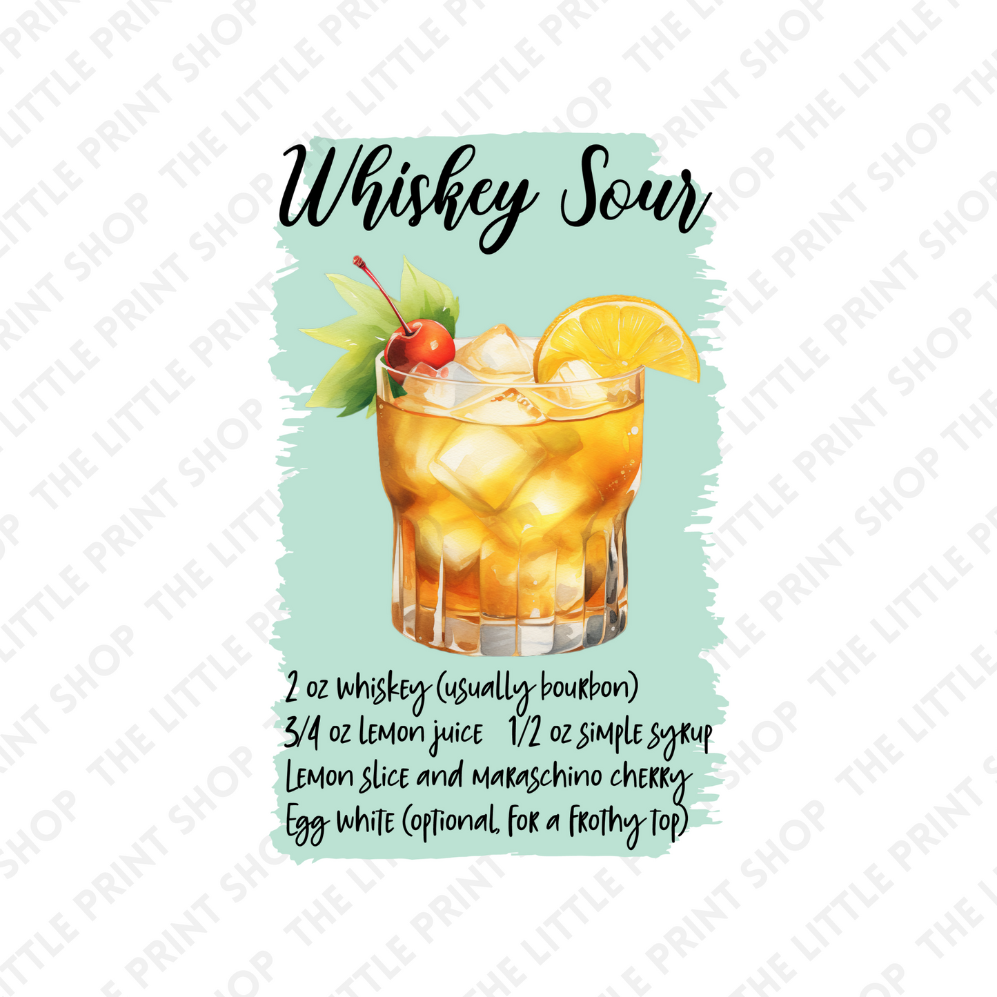 Whiskey Sour - UV DTF 3 inch Decals