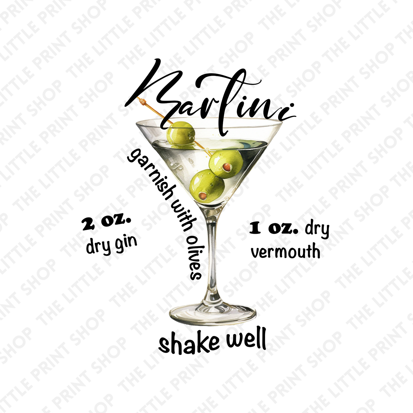 Martini - UV DTF 3 inch Decals