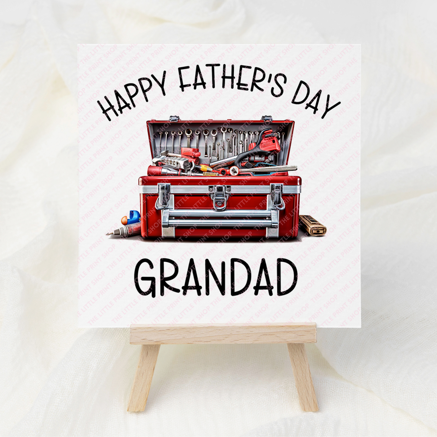 Father's Day Red Tool Box - Grandad - UV DTF 3 inch Decals