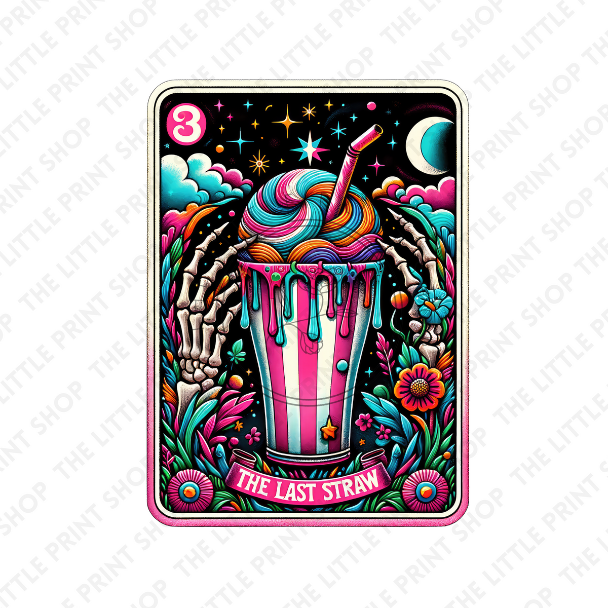Last Straw Tarot Card - UV DTF 3 inch Decals