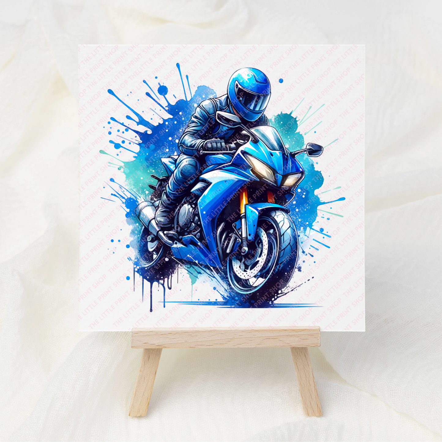 Blue Biker - UV DTF 3 inch Decals