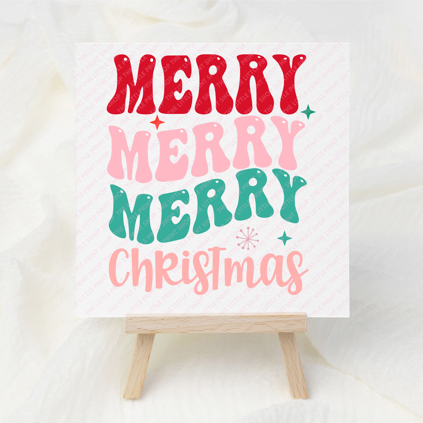 Merry Merry Merry Christmas - UV DTF 3 inch Decal