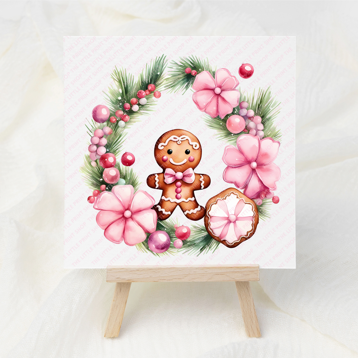 Gingerbread Wreath - UV DTF 3 inch Decal
