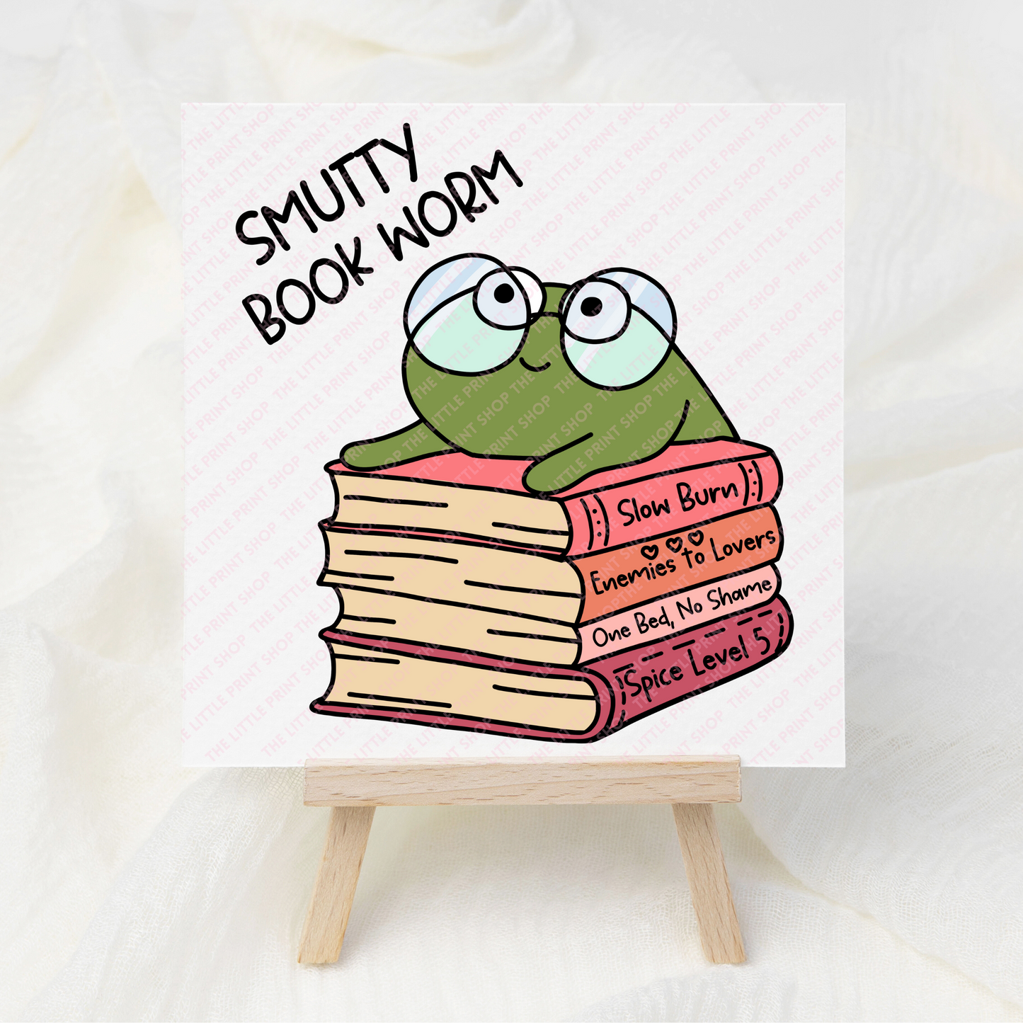 Smutty Book Worm - UV DTF 3 inch Decals