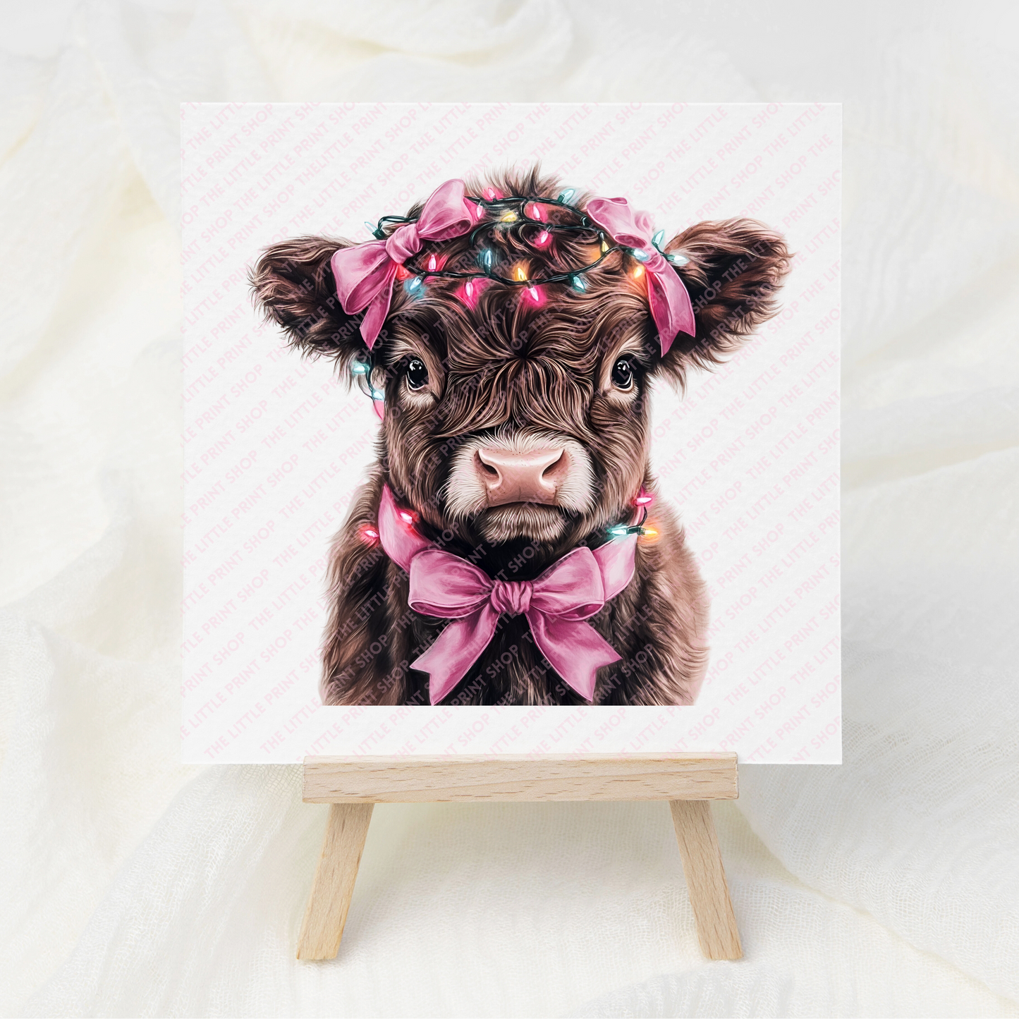 Highland Cow Lights - UV DTF 3 inch Decal