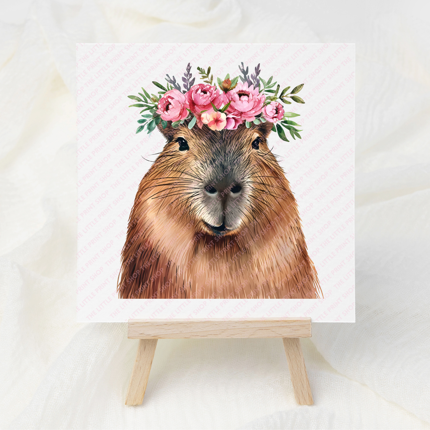 Capybara Pink Floral - UV DTF 3 inch Decals